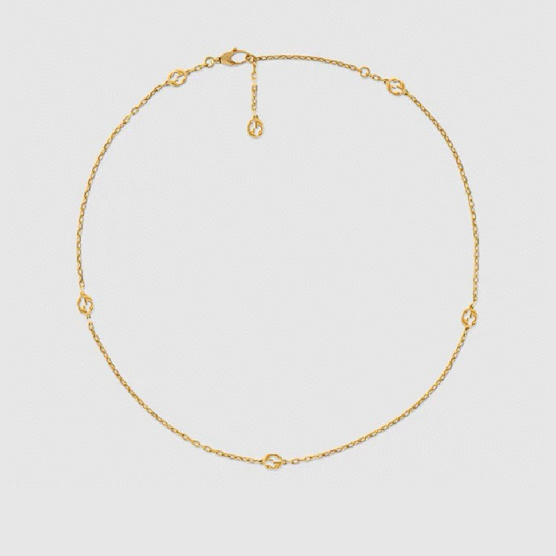 NIGO Gucci Fashion Temperament Fine Chain 18k Gold Women's Necklace Logo Bracelet #nigo71326