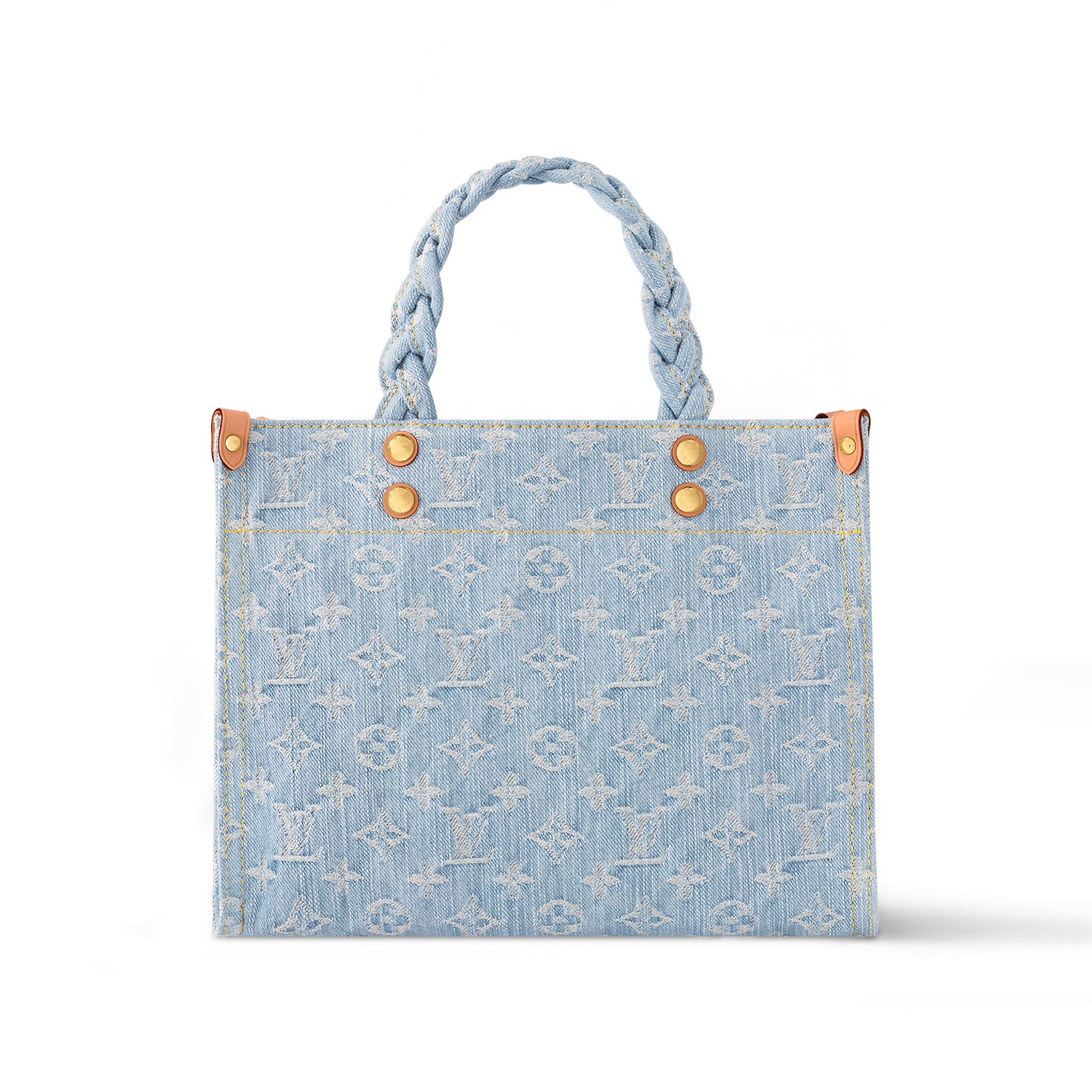 NIGO Louis Vuitton Let Go Women's Blue Letter Logo Denim Shopper Tote Bag Handbag Bags #nigo72166