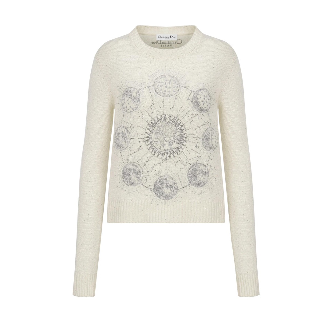 NIGO Dior Women's Spring And Autumn Solid Color Pattern Embroidery Sequins Round Neck Pullover Long Sleeve Fitted Sweater Ngvp #nigo8671