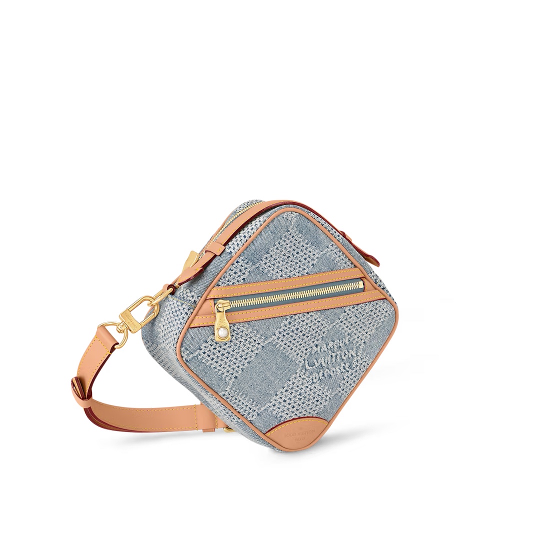NIGO Louis Vuitton Chess Women's Blue Tessellated Print Canvas Leather Shoulder Crossbody Bag Bags #nigo72169