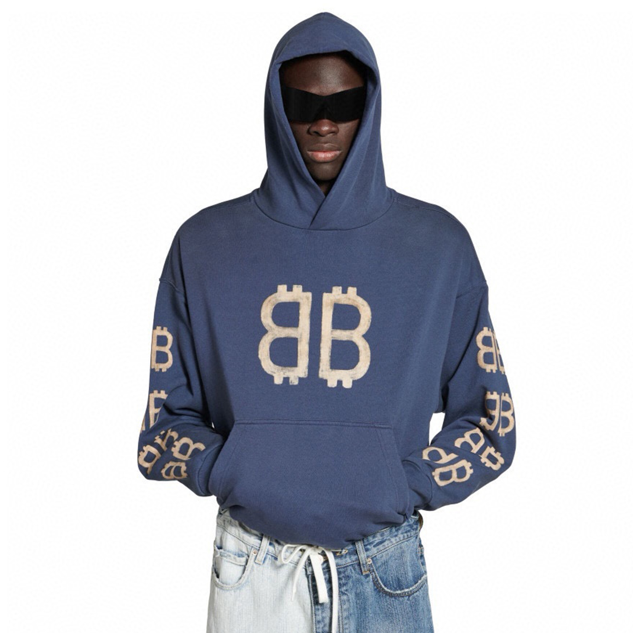 NIGO Balenciaga Men's Spring And Autumn Bitcoin Printed Logo Hooded Sweatshirt Fashion High Street Trend Long Sleeve Top Pullover Hoodies Ngvp #nigo8692