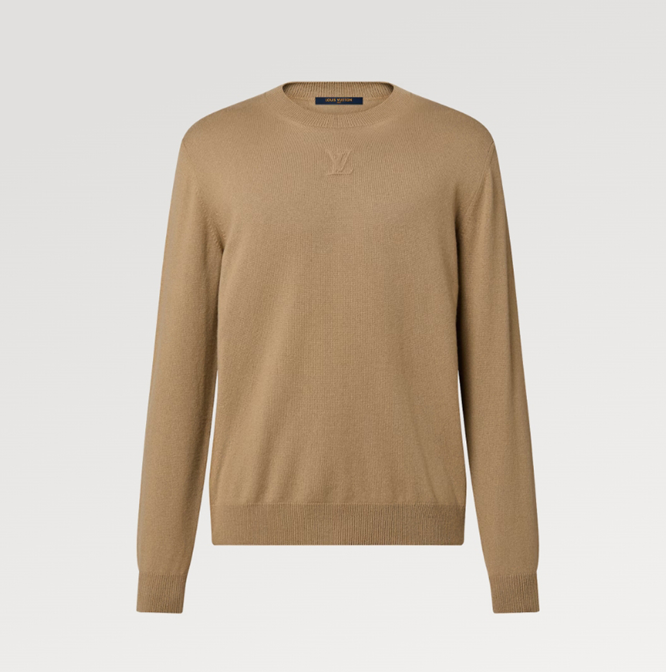 NIGO Louis Vuitton Men's Spring And Fall Solid Color LV Embossed Round Neck Long Sleeve Fitted Pullover Cashmere Sweater #nigo72183
