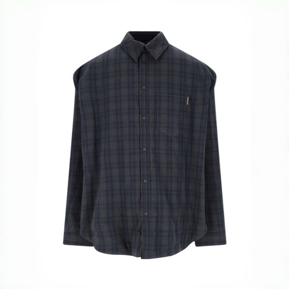 NIGO Balenciaga Men's Spring And Autumn Color Blocking Plaid Single-breasted Cotton Loose Detachable Sleeve Shirt Vest Ngvp #nigo8697