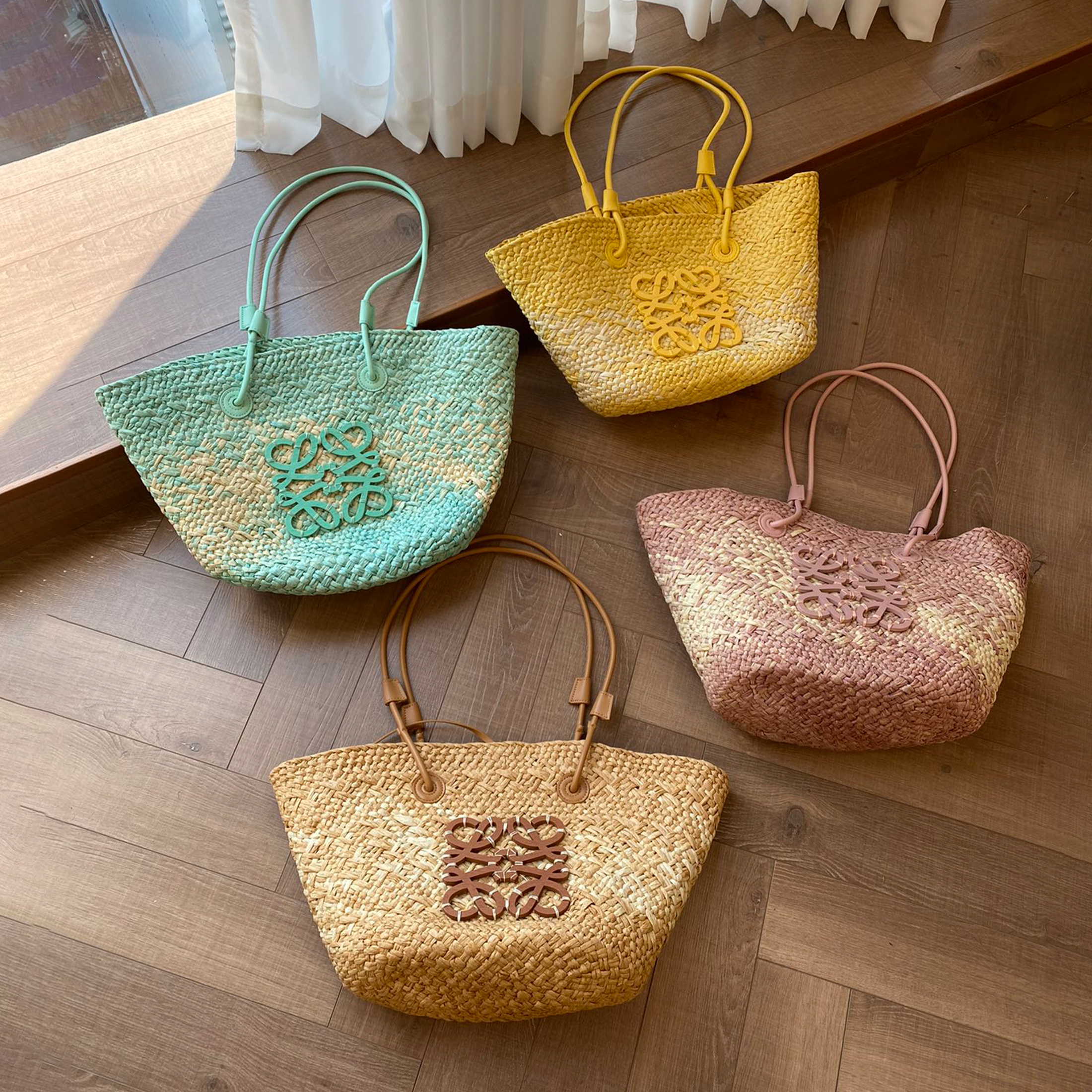 NIGO Loewe Summer Weaving Large Capacity Handbag Cowhide Strap Casual Fashion Shoulder Bags #nigo72176