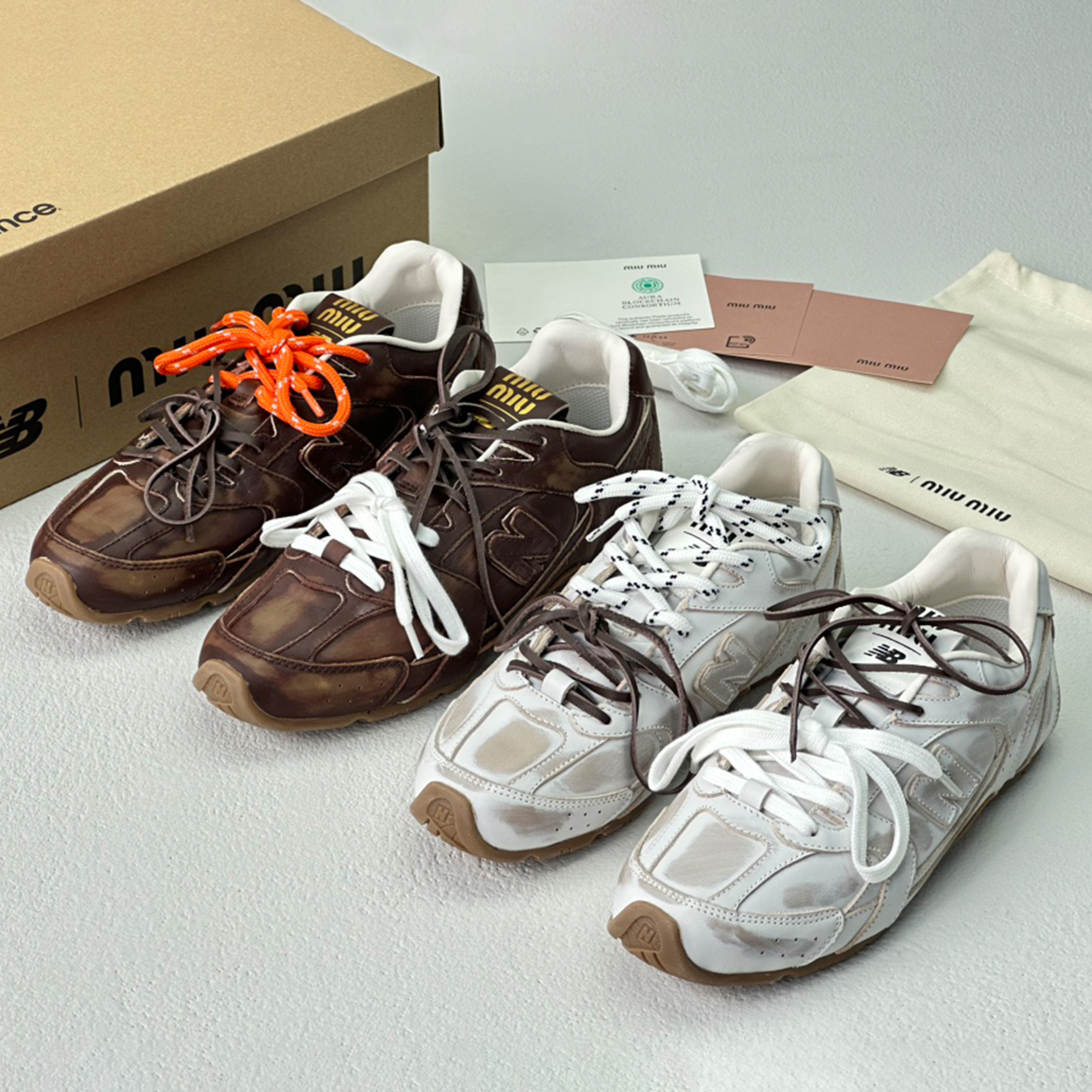 NIGO Miu Miu X New Balance Women's 530 Solid Color Lace Up Round Toe Fashionable Vintage Low Top Sneakers Casual Shoes #nigo72186