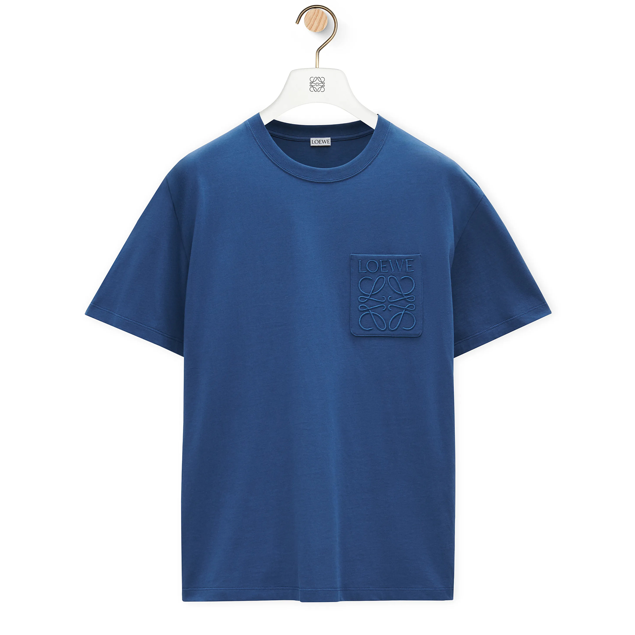 NIGO Loewe Men's Summer Classic Logo Embroidered Pocket Round Neck Solid Color Cotton Short Sleeve T-shirt #nigo72199