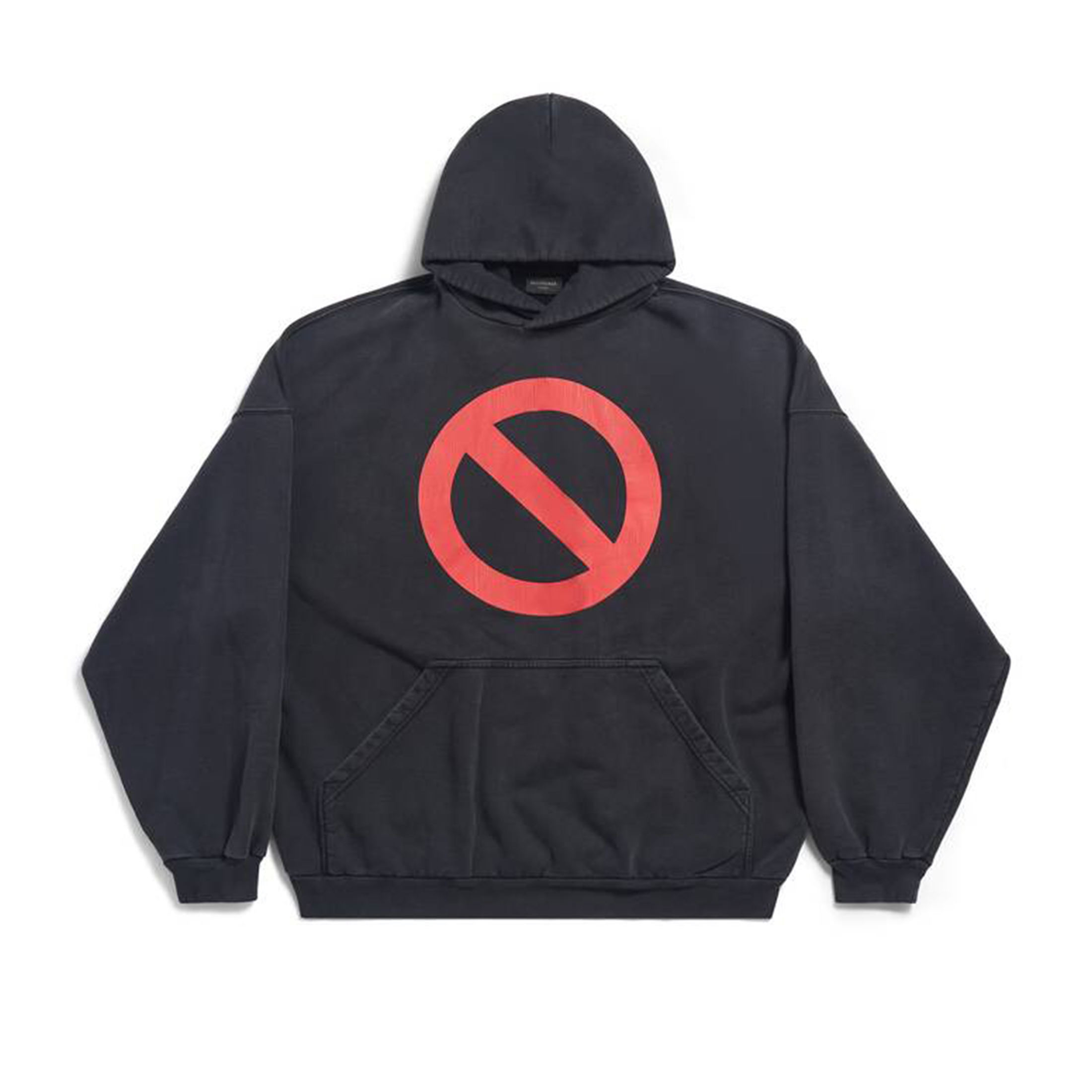 NIGO Balenciaga Men's Spring And Autumn Prohibition Sign Black Hooded Long Sleeved Casual High Street Hoodie  Ngvp #nigo8615