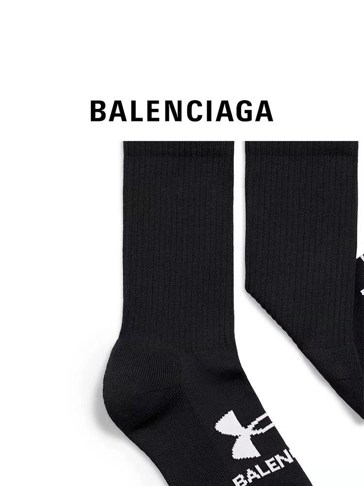 NIGO Balenciaga Under Armour Tennis Black and White Cotton Blend Tennis Socks Five Pair Set #nigo72231
