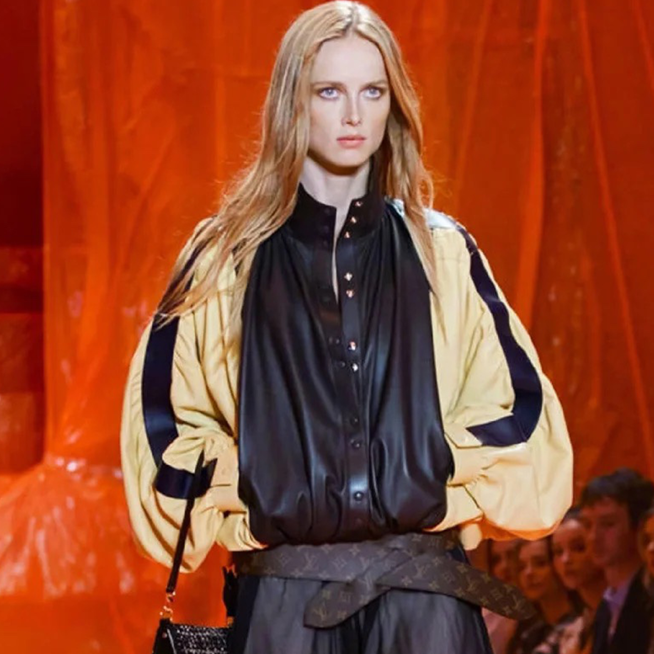 NIGO Louis Vuitton Women's Spring And Autumn Collar Pleated Sheepskin Jacket Single-breasted Color Blocking Casual Fashion Jacket Ngvp #nigo8698