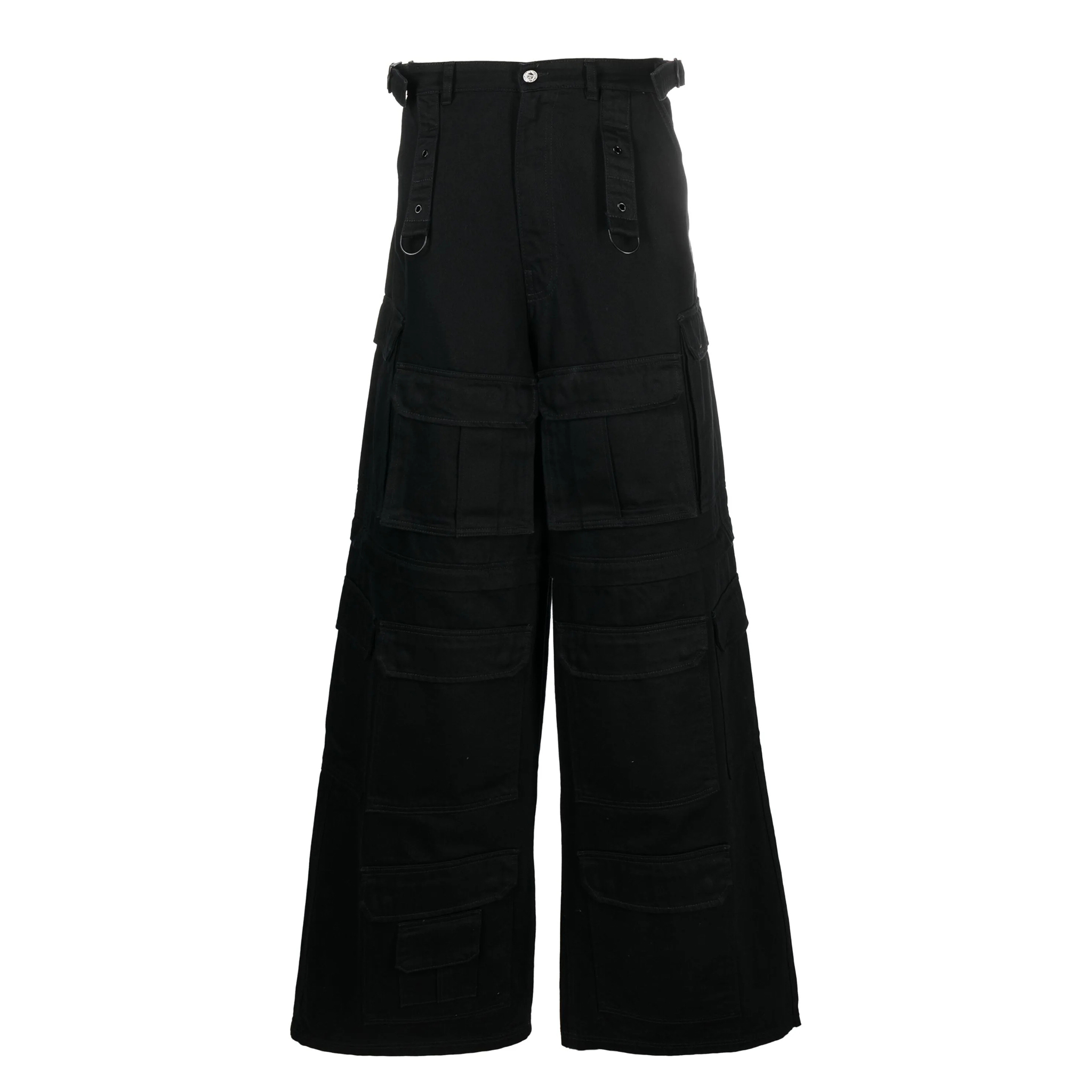 NIGO Vetements Men's Women's Four Seasons Solid Color Thickened Multi-Pocket Work Pants Loose Wide Leg Casual Denim Pants Ngvp #nigo8669
