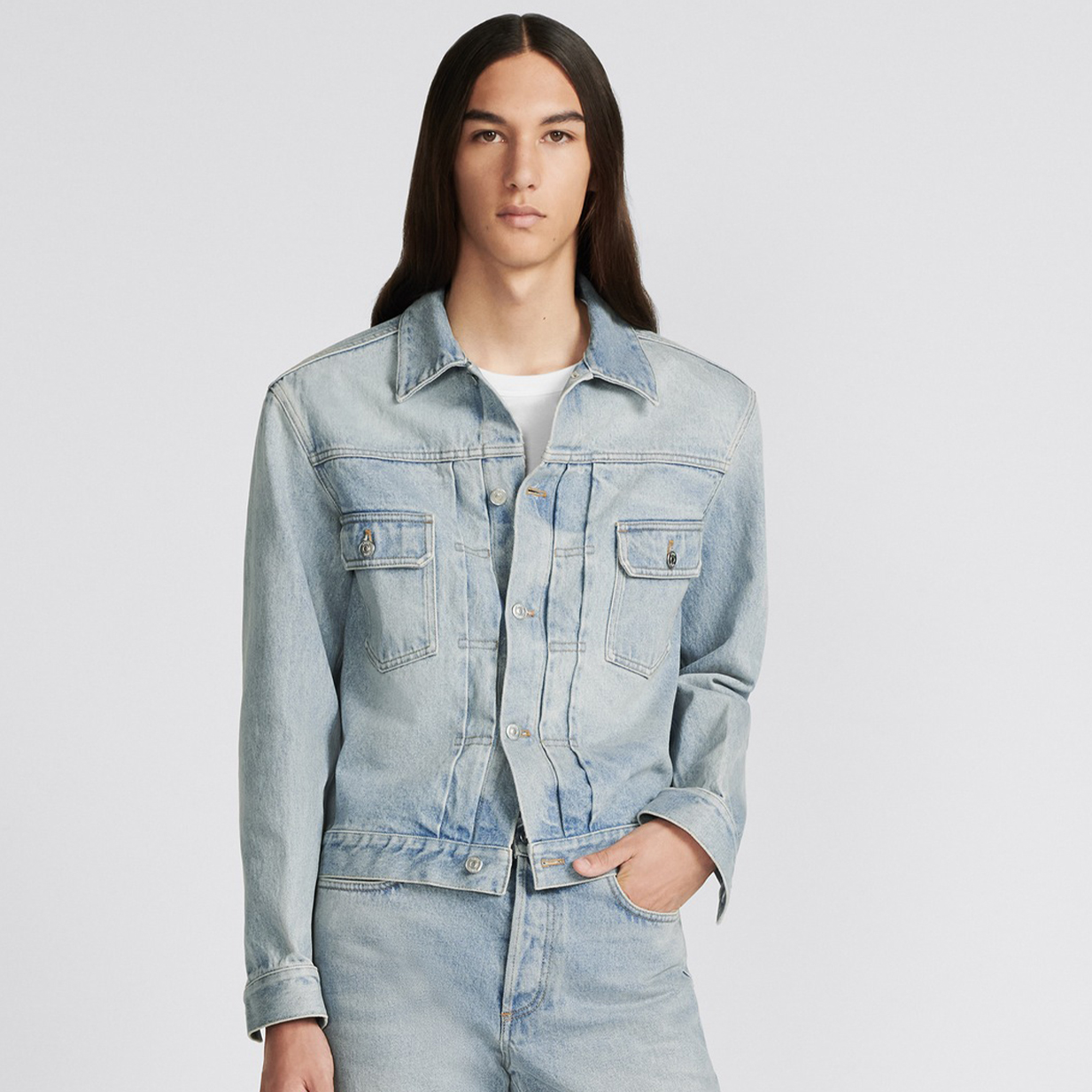 L NIGO Dior Men's Spring And Fall Solid Color Lapel Single-Breasted Long-Sleeved Mkii Jacket Casual Mid-Waist Straight Jeans Pants #nigo71323