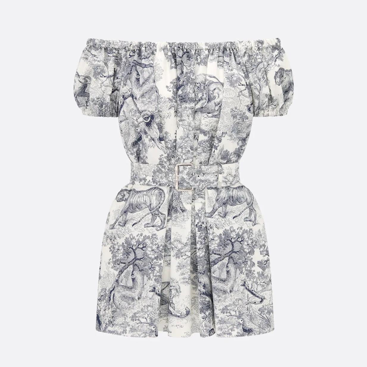 NIGO Dior Women's Summer Colorblocked Dioriviera One Shoulder Cotton Short Flared Dress Ngvp #nigo8686