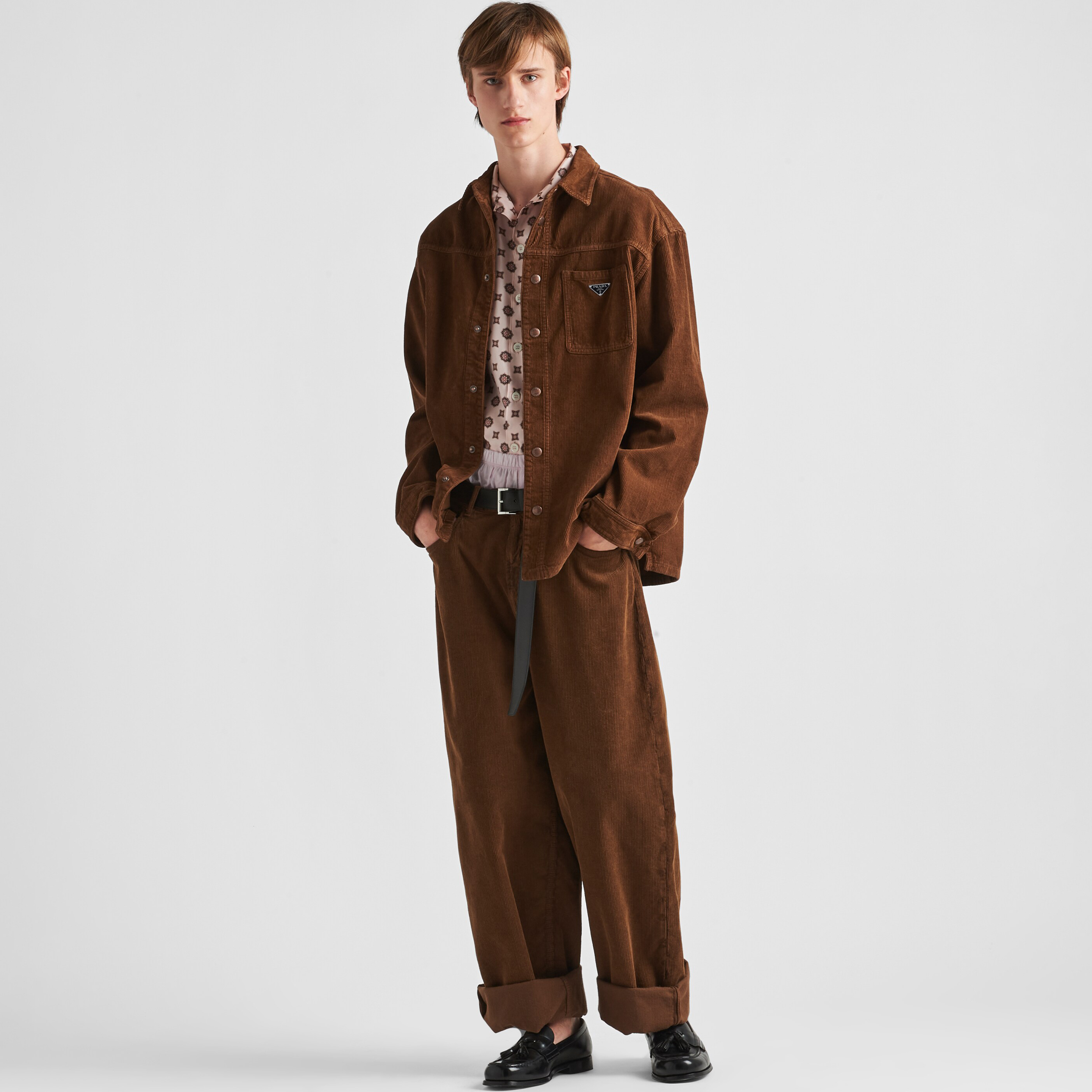 NIGO Prada Men's Spring and Autumn Solid Color Corduroy Single Breasted Lapel Long Sleeve Jacket Pants Set Suit #nigo72275