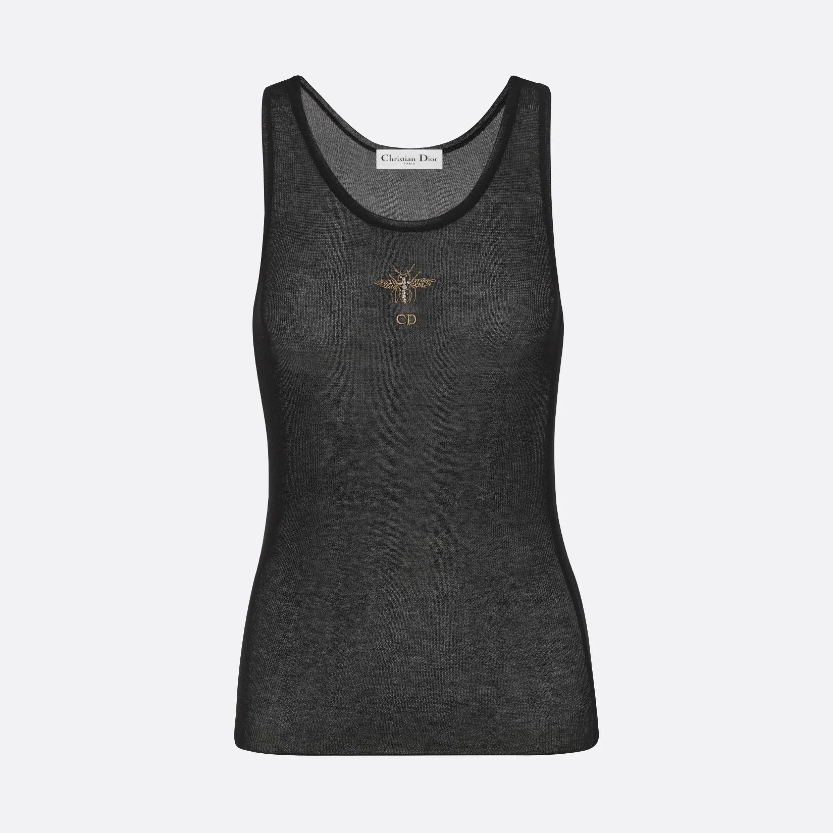 NIGO Women's Summer Solid Color Round Neck Pullover Thin Bee Embroidery Sleeveless Tank Top #nigo72268