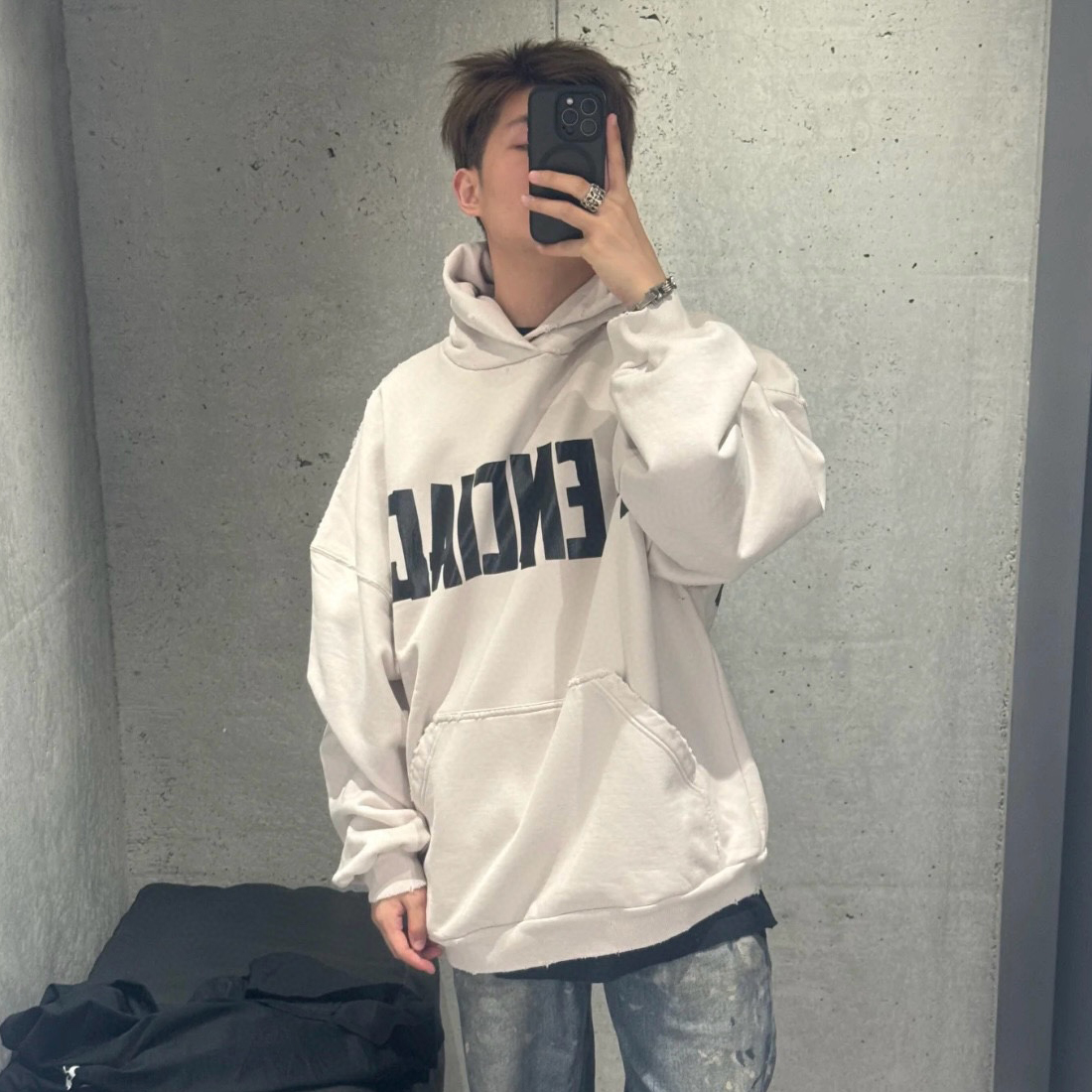 NIGO Balenciaga Men's Spring and Fall Logo Letter Print Blue Loose Fit Hooded Sweatshirt Pullover #nigo72279