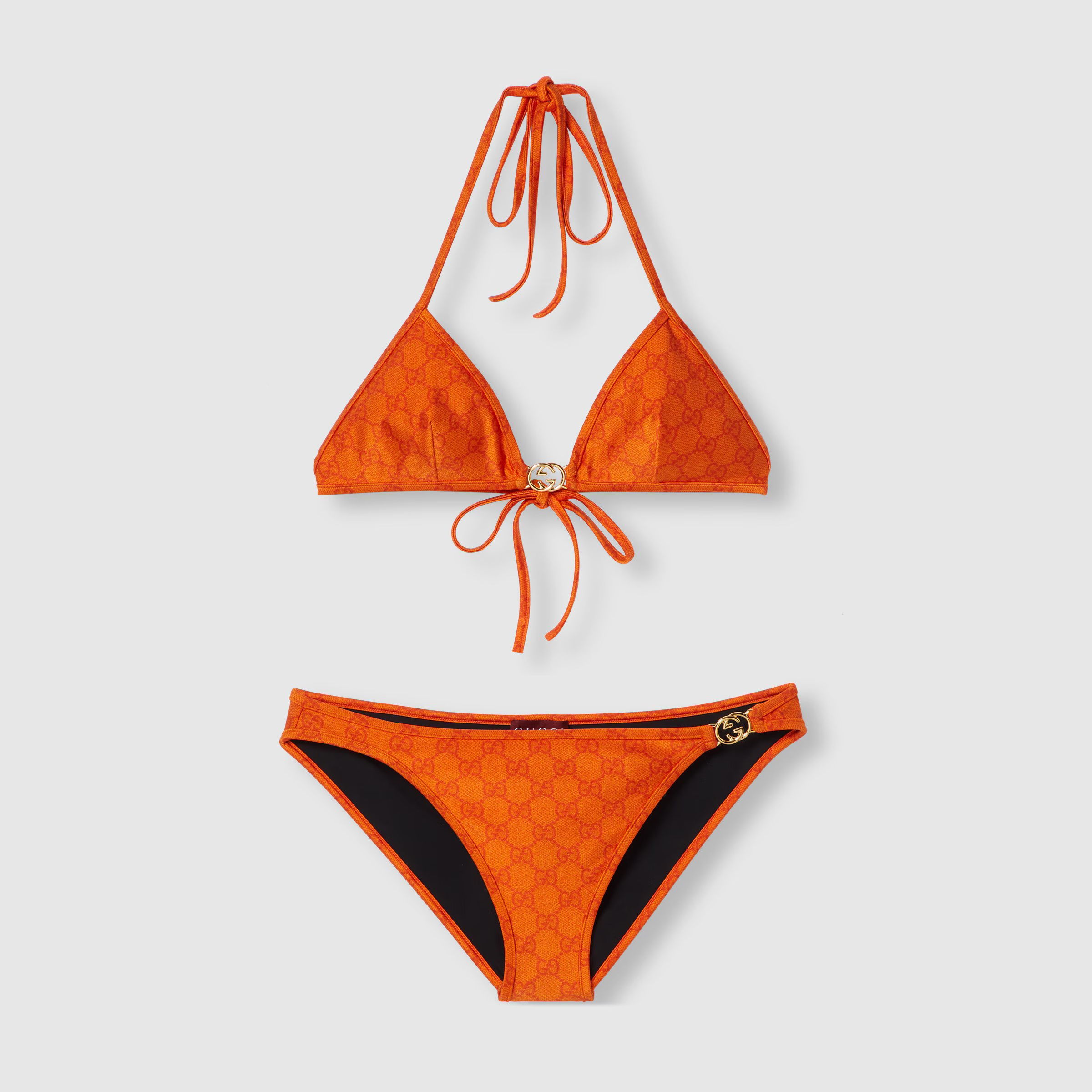 NIGO Gucci Women's Summer Logo Print Solid Color Stretch Knit Bikini Swimsuit Set Suit #nigo72286