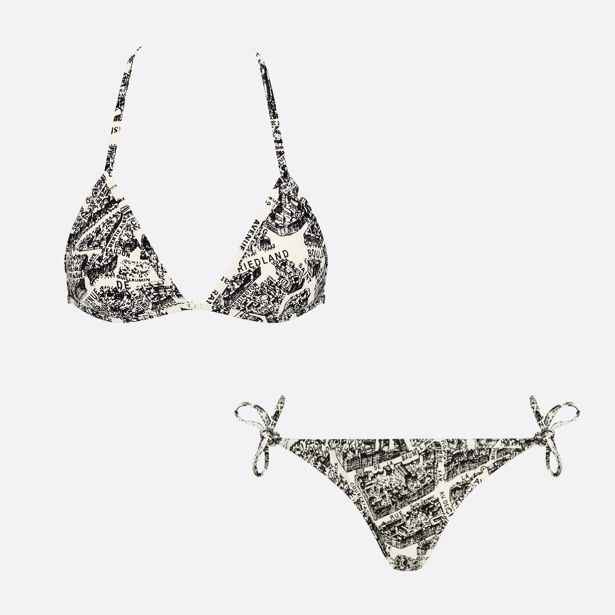 NIGO Dior Women's Summer Plan de Paris Printed Sexy Bikini Top Bottom Swimsuit Ngvp #nigo8689