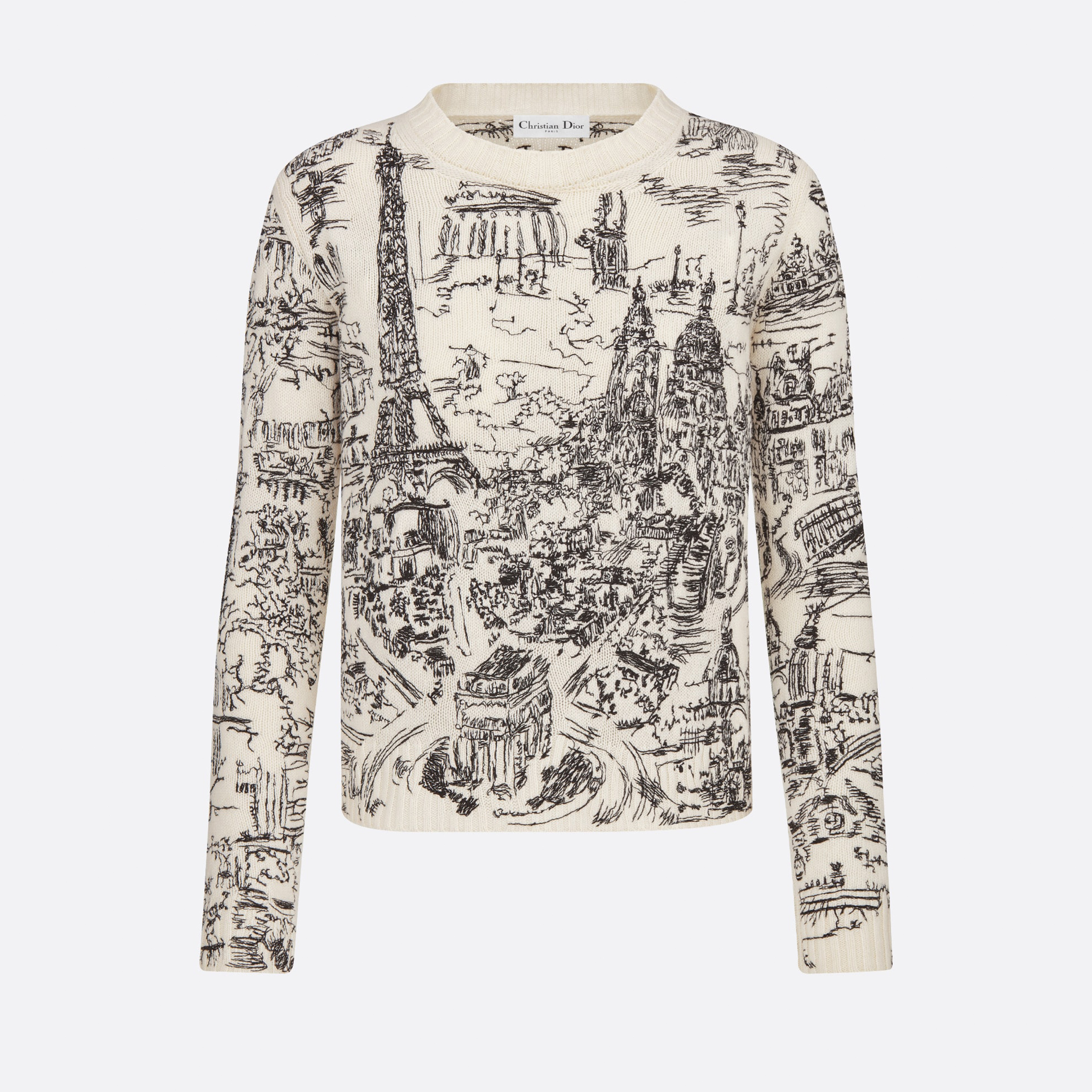 NIGO Dior Women's Spring And Autumn Paris Lines Hand-painted Style Embroidered Wool Knit Crew Neck Sweater Ngvp #nigo8733