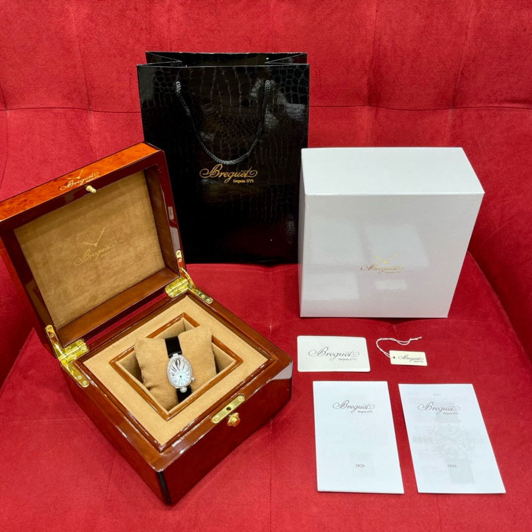 NIGO Breguet Reine De Naples Automatic Mechanical Movement Women's Watch Diamond Black Strap Luxury Watches #nigo71337