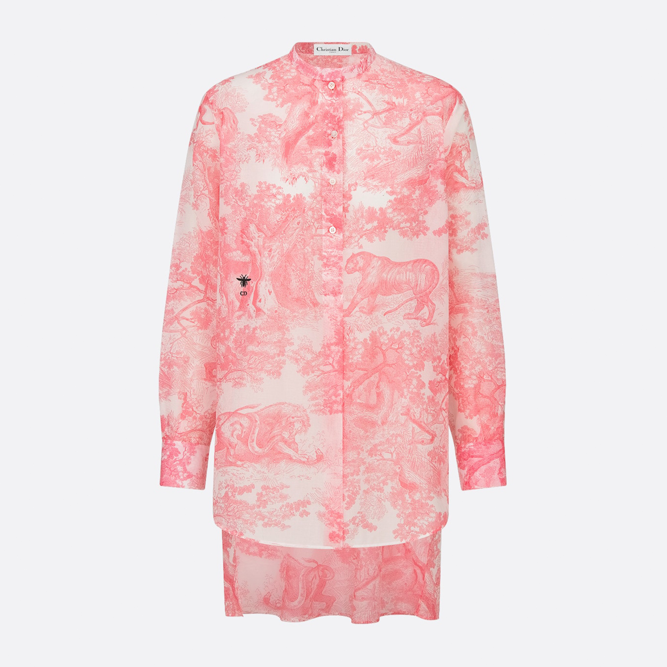 NIGO Dior Women's Summer Dioriviera Printed Pattern Embroidered Logo Medium Long Shirt Thin Long Sleeve Lapel Shirt Ngvp #nigo8734