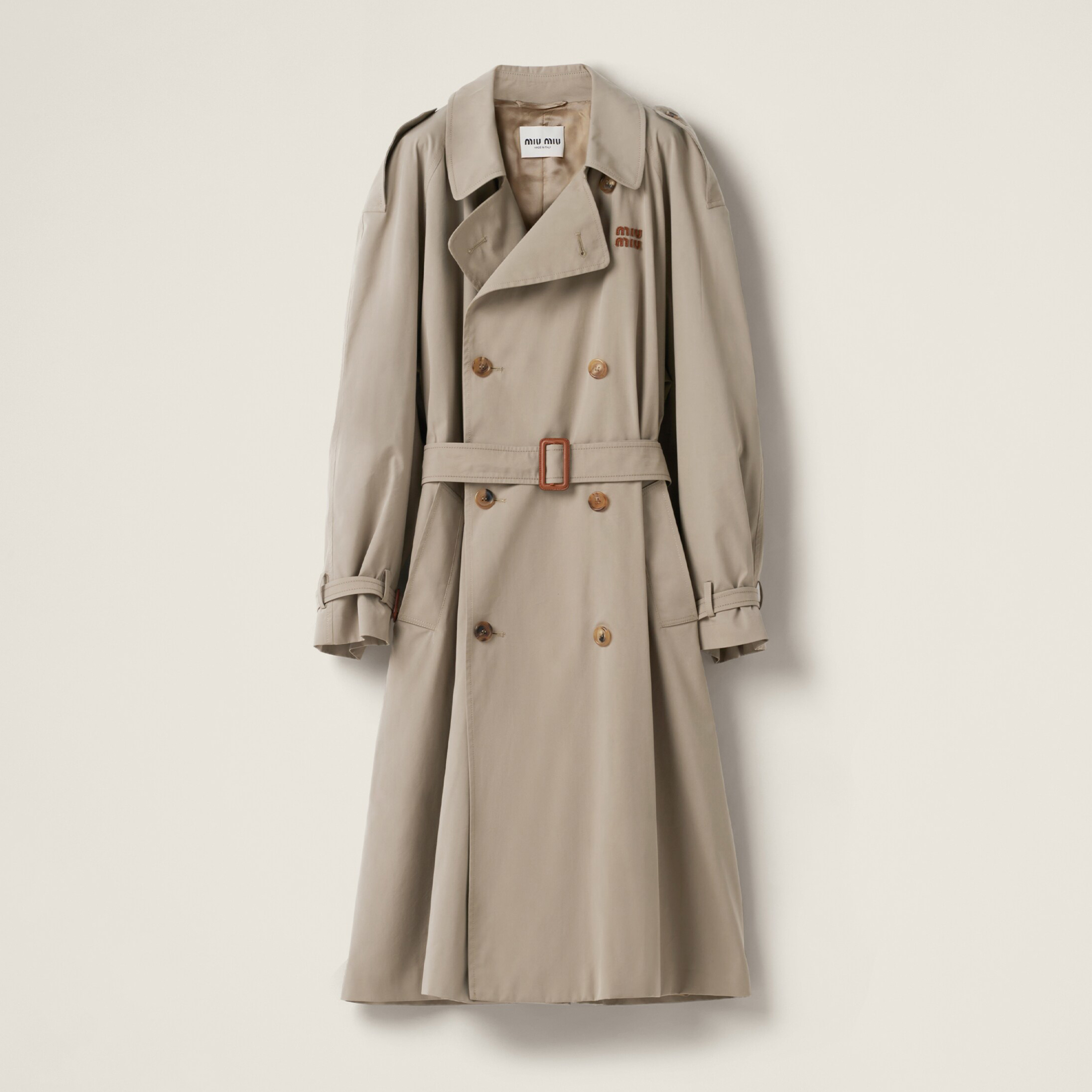 NIGO MiuMiu Women's Spring and Autumn Solid Color Letter Embroidery Lapel Double Breasted Long Sleeve Trench Coat Jacket #nigo72316