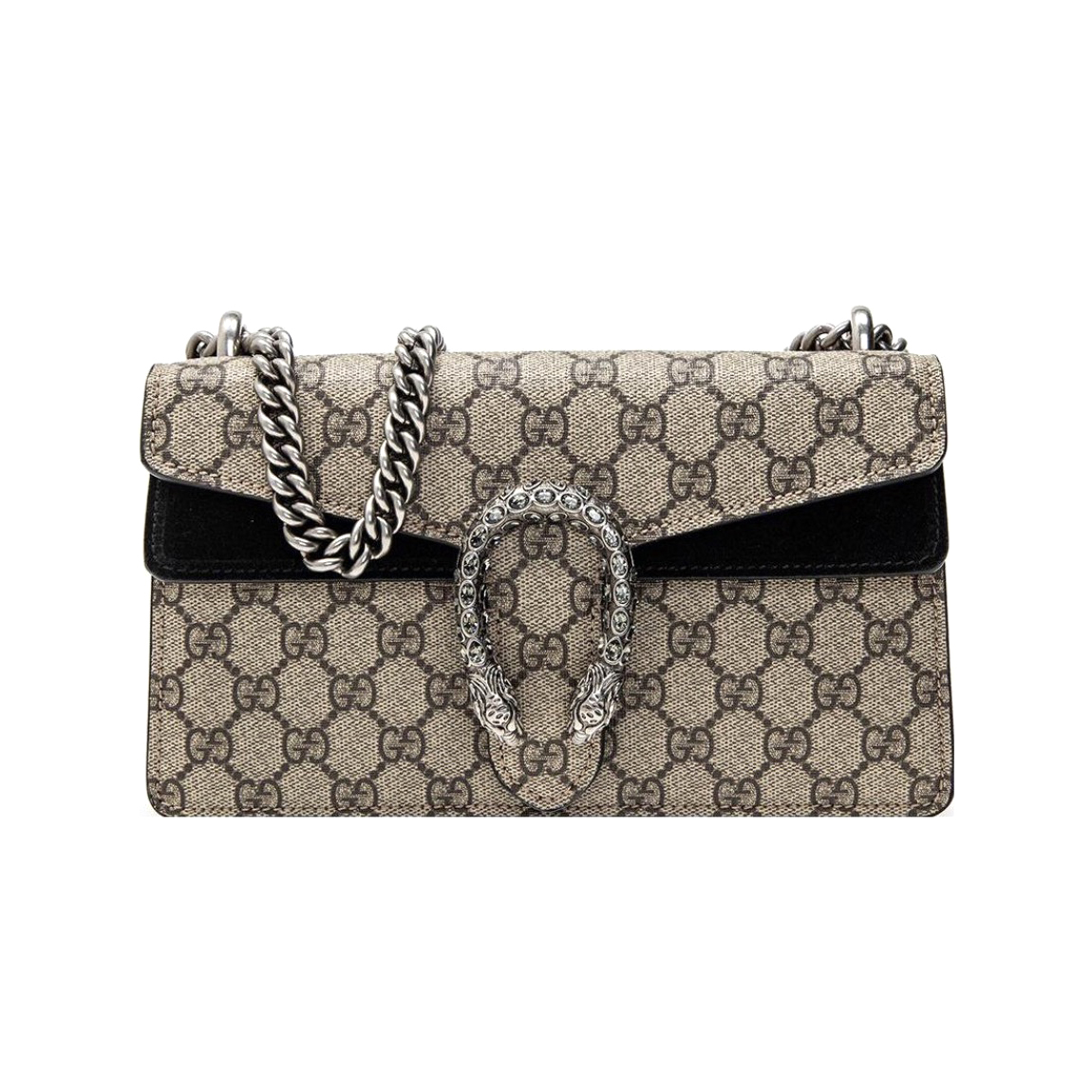 NIGO Gucci Women's Tiger Drill Buckle Double G Old Flower Full Print Canvas Patchwork Leather Flap Shoulder Crossbody Bag Bags #nigo72312