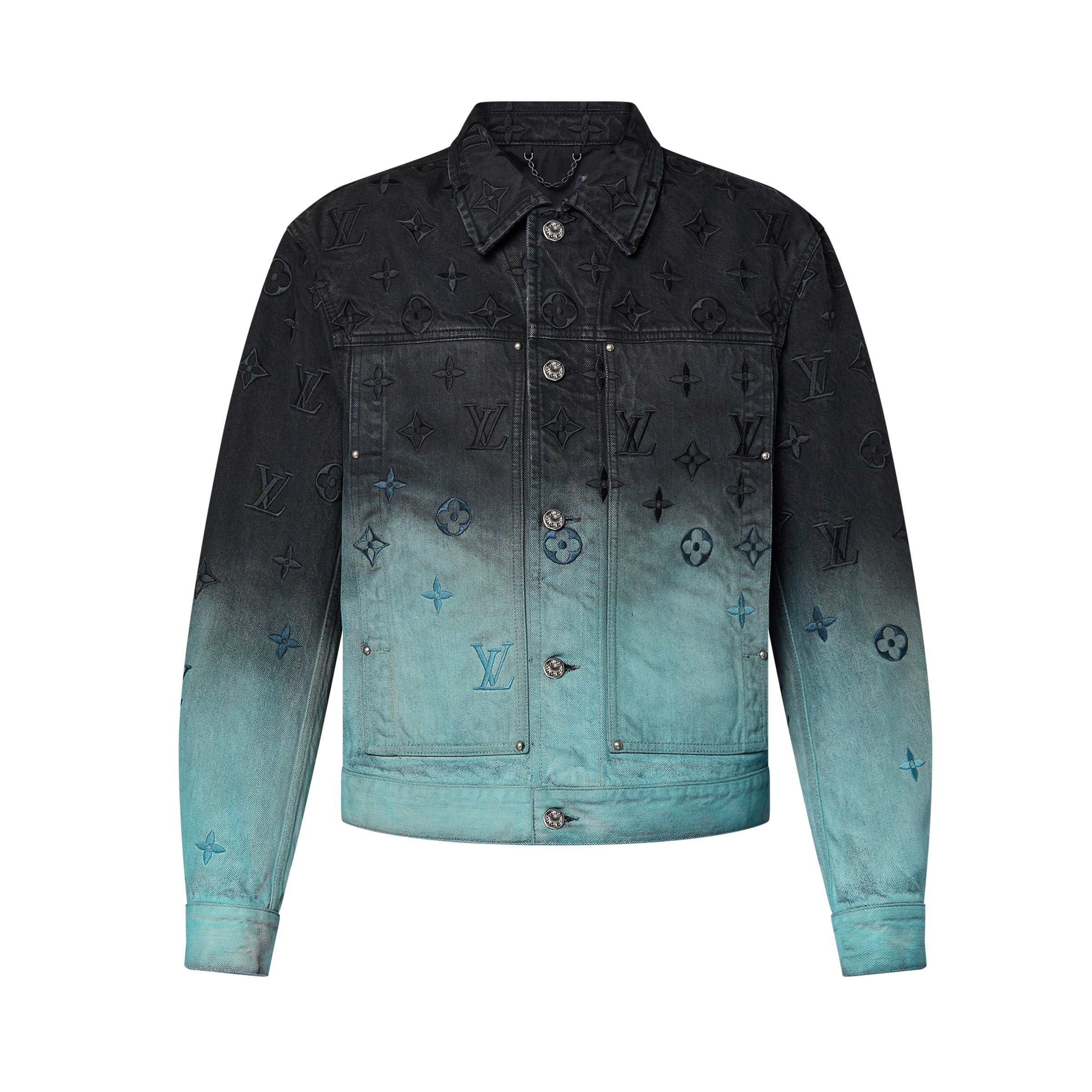 NIGO Louis Vuitton Men's Spring/summer Tie-dye Embroidery Gradient Denim Suit Lapel Jacket Straight Leg Pants Set #nigo72323