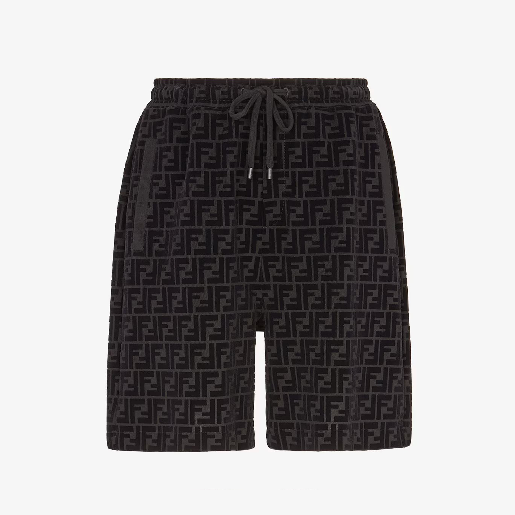 NIGO Fendi Men's Spring/Summer FF Full Print Cotton Solid Color Lace Up Loose Bermuda Shorts #nigo72325