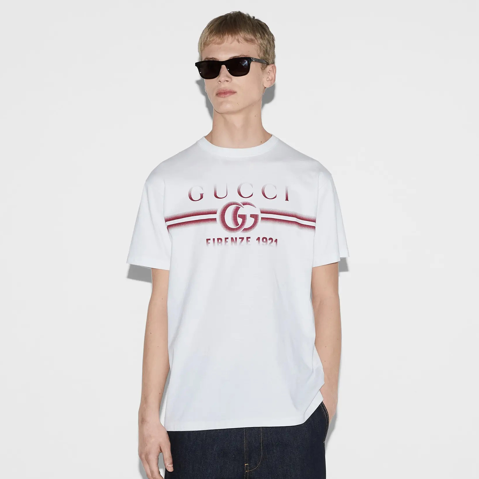 NIGO Gucci Men's Summer Letter Logo Print White Round Neck Short Sleeve T-Shirt #nigo72297