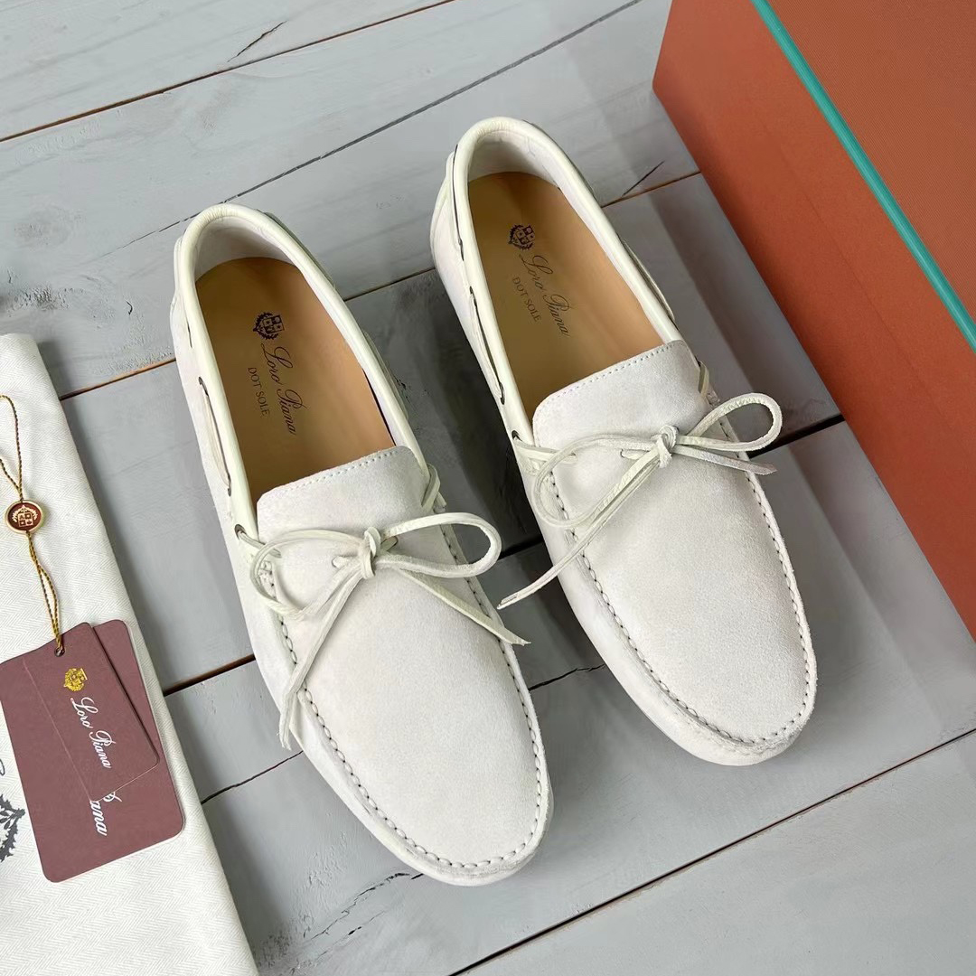 NIGO Loro Piana Men's Solid Color Suede Leather Pendant Flat Loafers Shoes #nigo72345