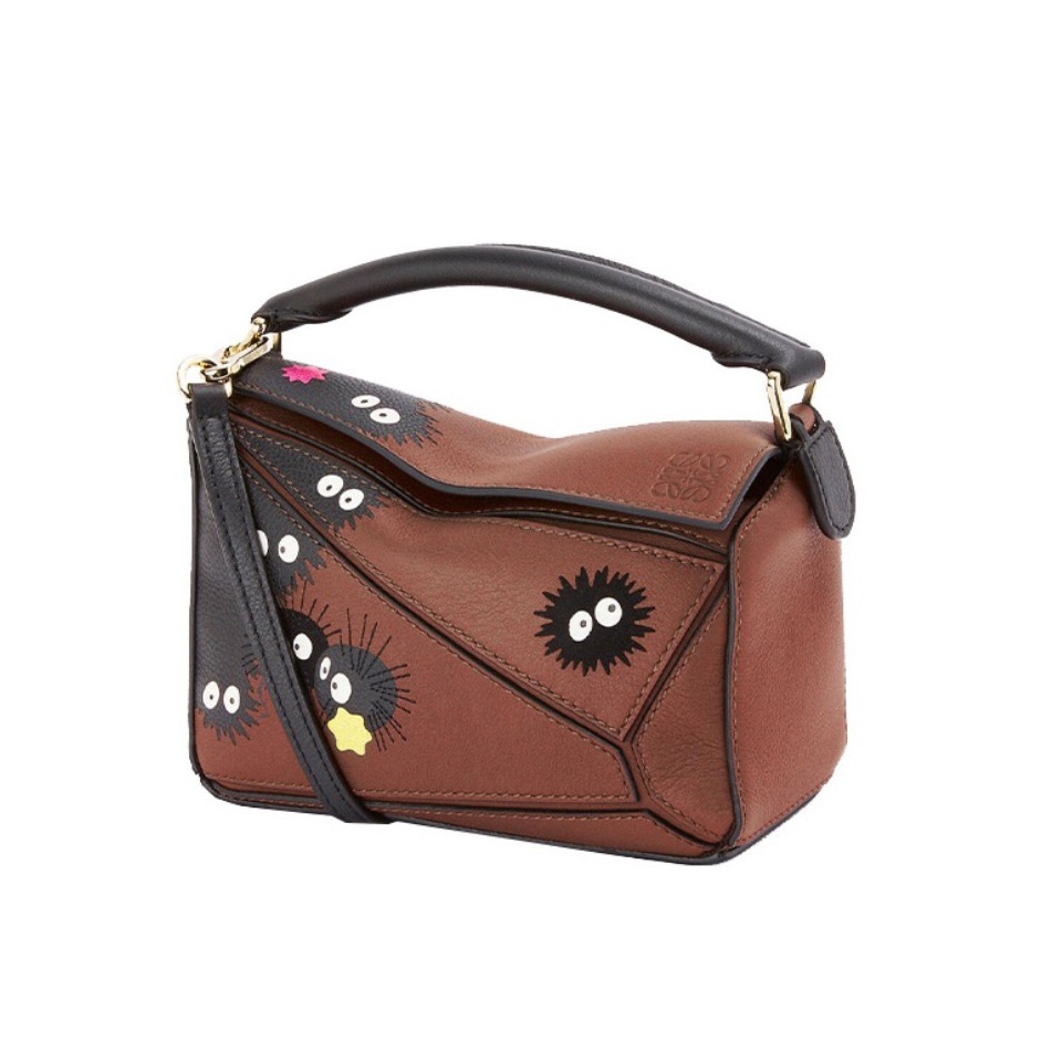 NIGO Loewe Women's Cinderella Cartoon Print Geometric Puzzle Calfskin Tote Shoulder Crossbody Bag Bags #nigo72337