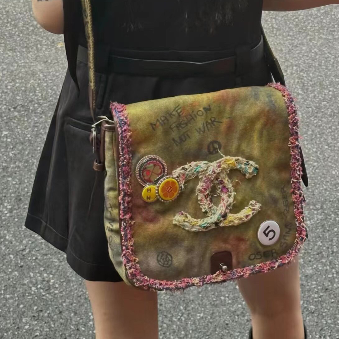 NIGO Chrome Hearts Women's Small Fragrance Embroidery Letter Graffiti Canvas Shoulder Crossbody Bag Bags #nigo72335