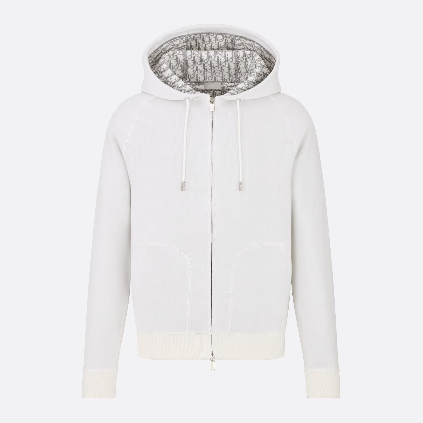 NIGO Dior Men's Autumn/Winter Monogrammed Lined Solid Color Wool Blend Hooded Zip-Up Jacket #nigo72348