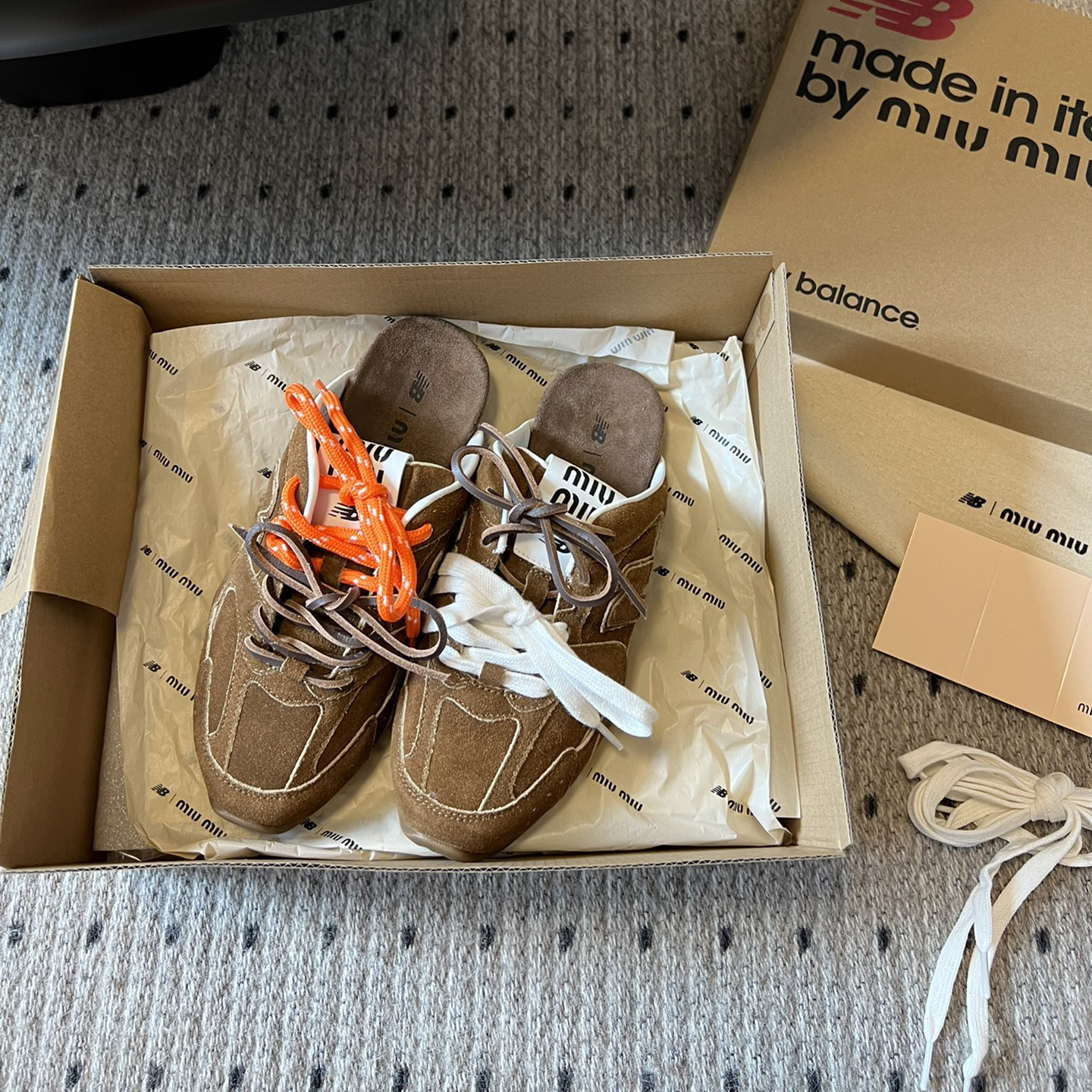 NIGO MiuMiu Men's and Women's Casual Leather Mesh Double Lace Lacing Slippers Shoes #nigo72344