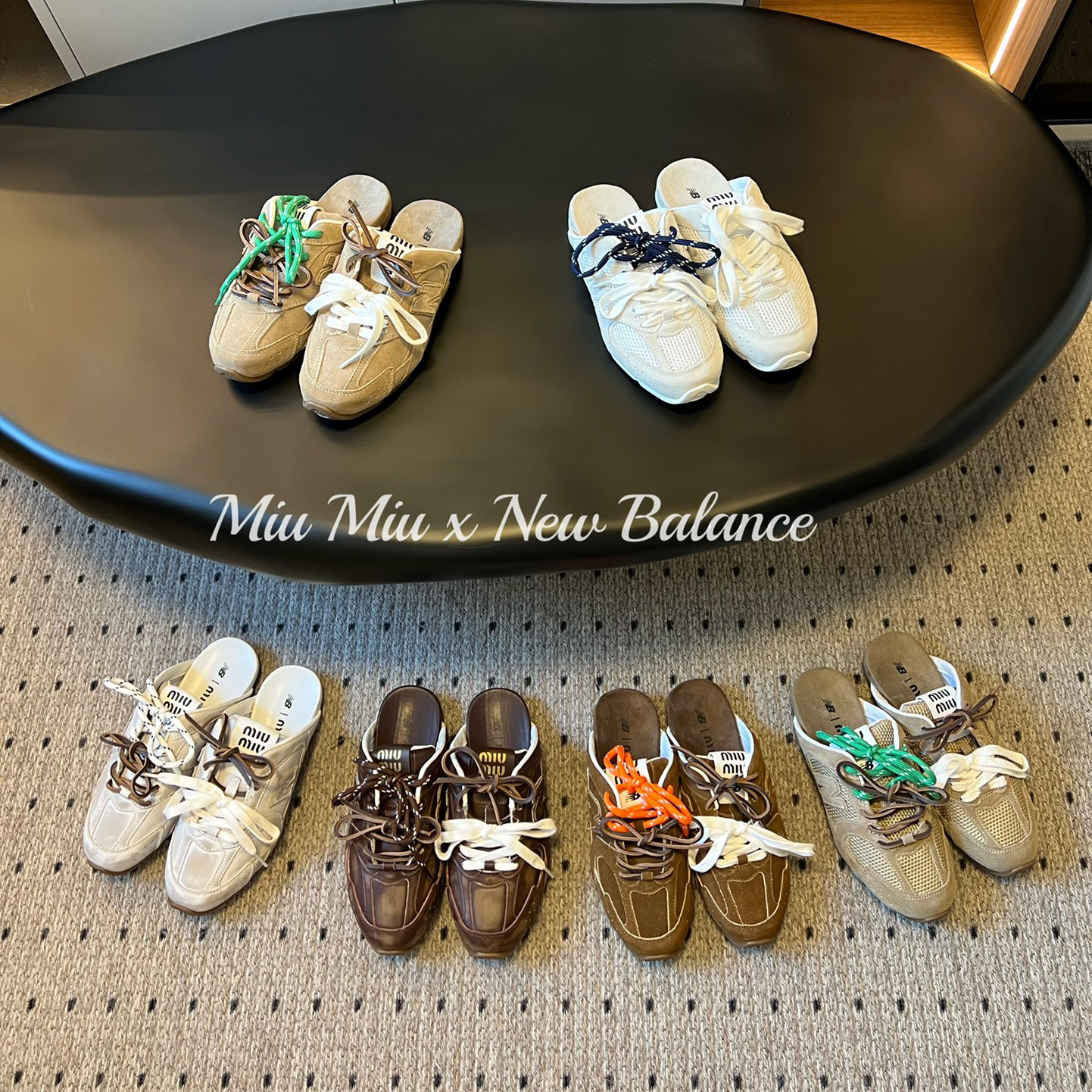 NIGO MiuMiu Men's and Women's Casual Leather Mesh Double Lace Lacing Slippers Shoes #nigo72344