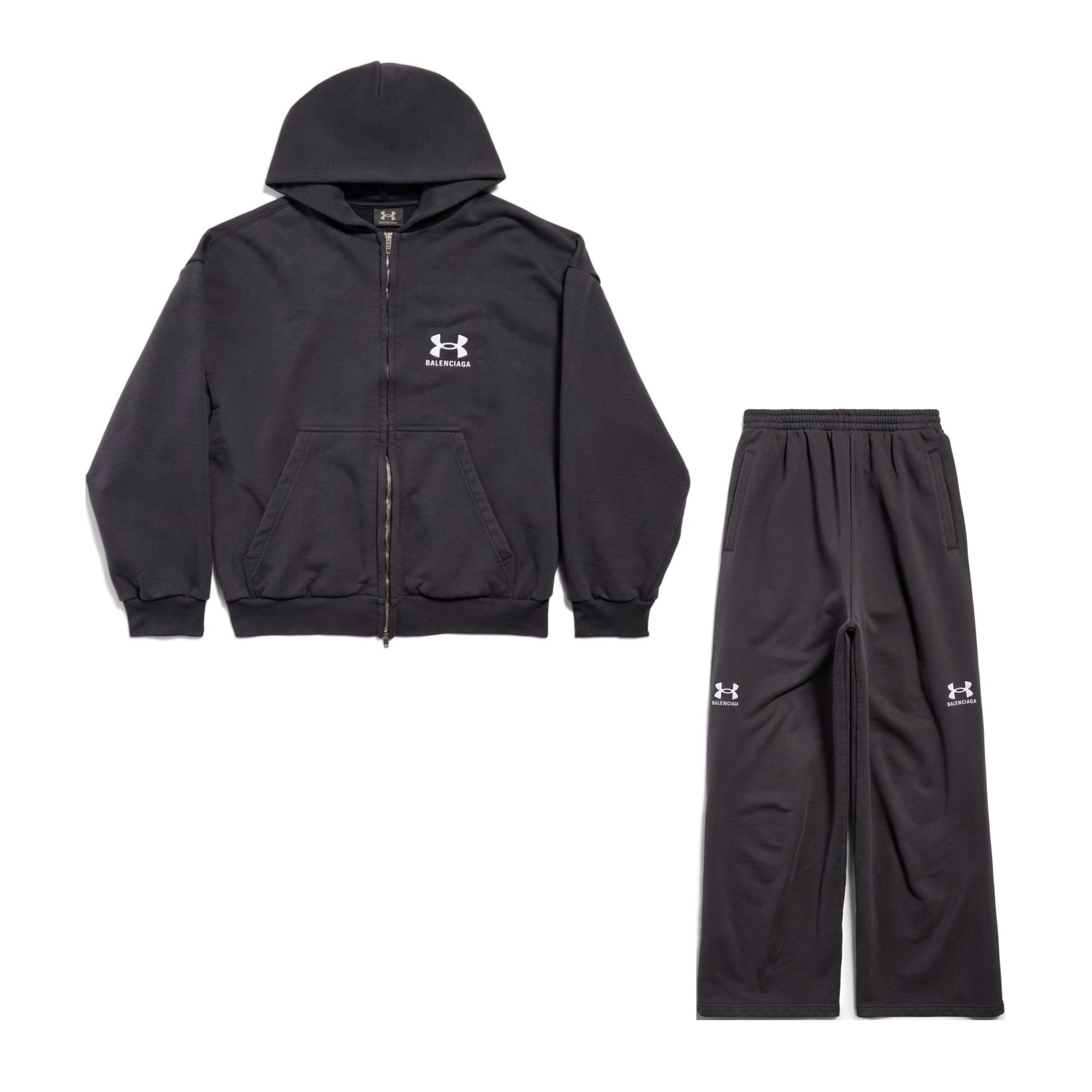 NIGO Balenciaga X Under Armour Men's and Women's Alphabet Printed Hooded Zipper Long Sleeve Sweatshirt Jacket Knit Sweatpants Pants Set Suit #nigo72338