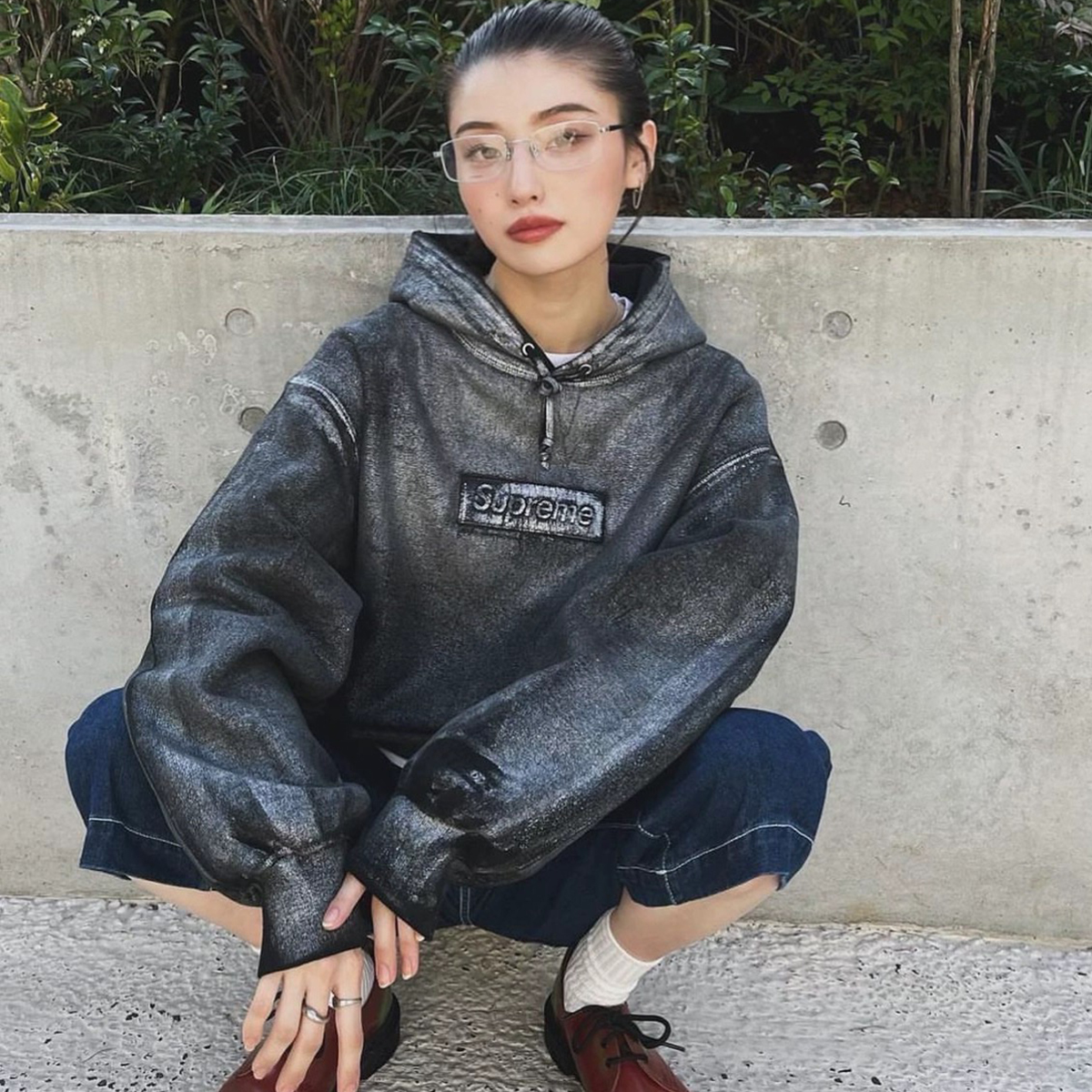 NIGO Supreme x MM6 Maison Margiela Men's And Women's Spring And Fall Paint Do Old Gradient Logo Hoodie Hooded Sweatshirt Casual Loose High Street Trend Tops #nigo71347