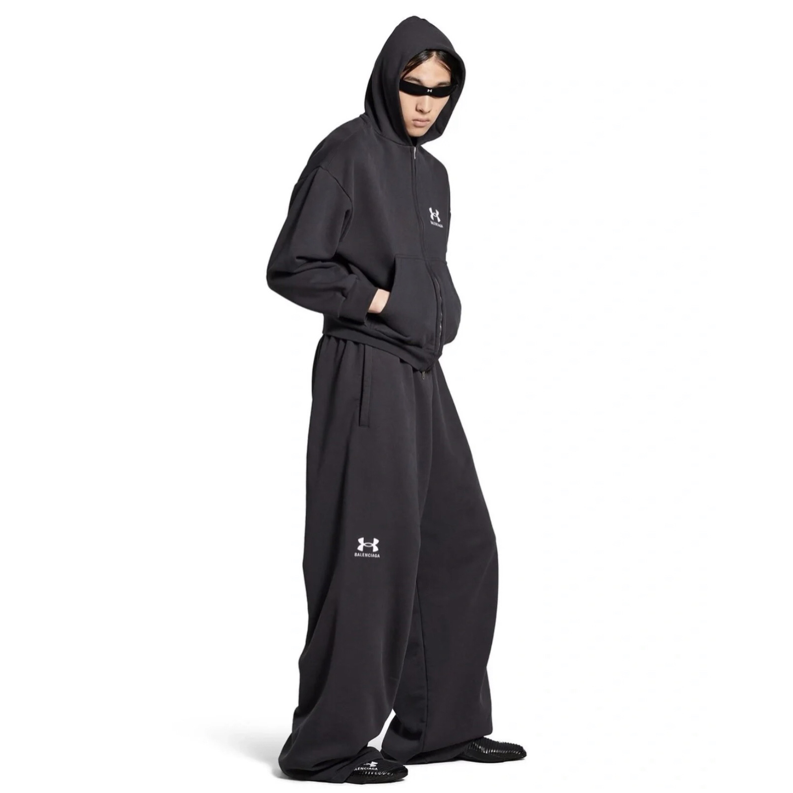 NIGO Balenciaga X Under Armour Men's and Women's Alphabet Printed Hooded Zipper Long Sleeve Sweatshirt Jacket Knit Sweatpants Pants Set Suit #nigo72338