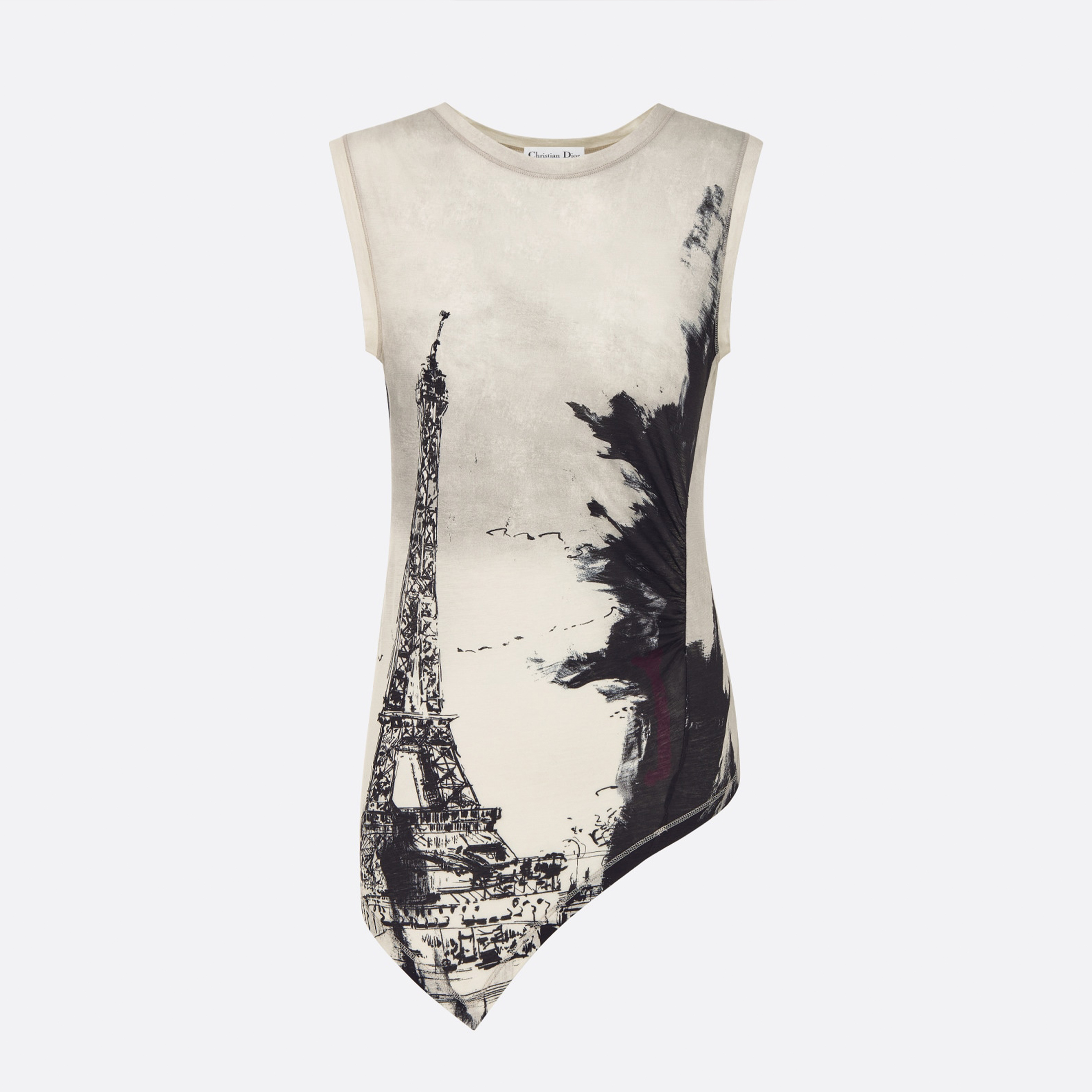 NIGO Dior Women's Summer Paris Tower Print Hand-painted Style Cotton Vest Sleeveless Round Neck Top T-shirt Ngvp #nigo8764