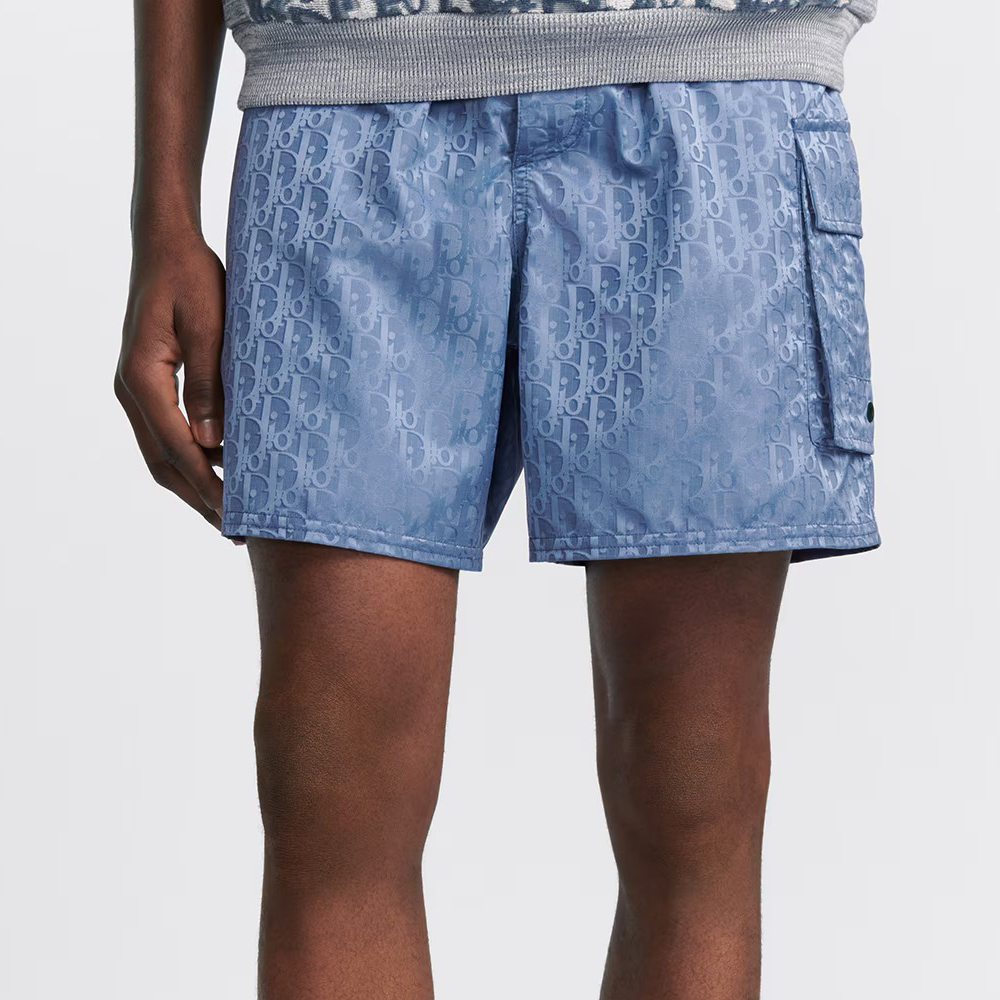 NIGO Dior Men's Summer Solid Color Logo Monogram Full Print Drawstring Tie Polyester Shorts Pants #nigo72363