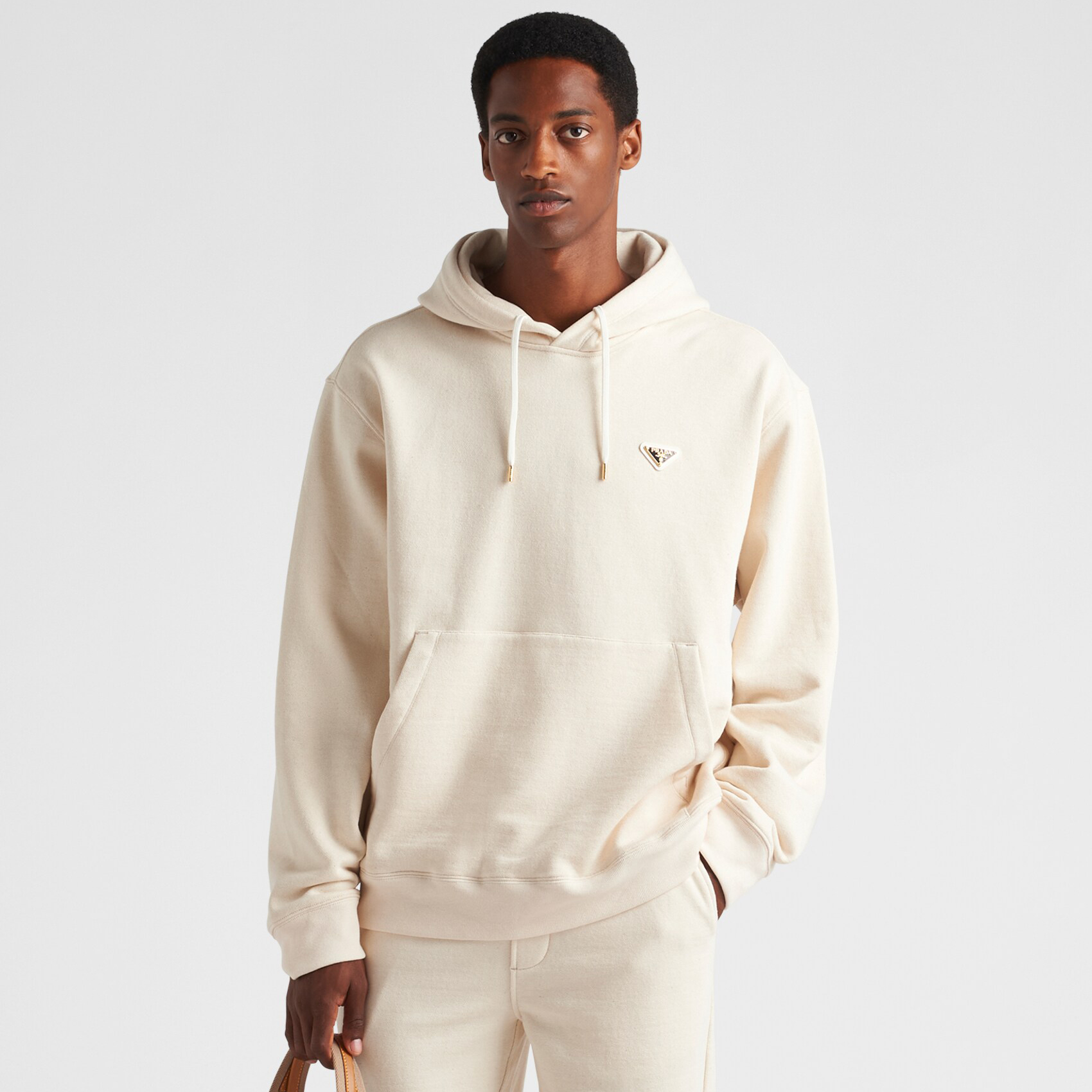 NIGO Prada Men's Spring and Autumn Beige Hooded Drawstring Long Sleeve Sweatshirt #nigo72359
