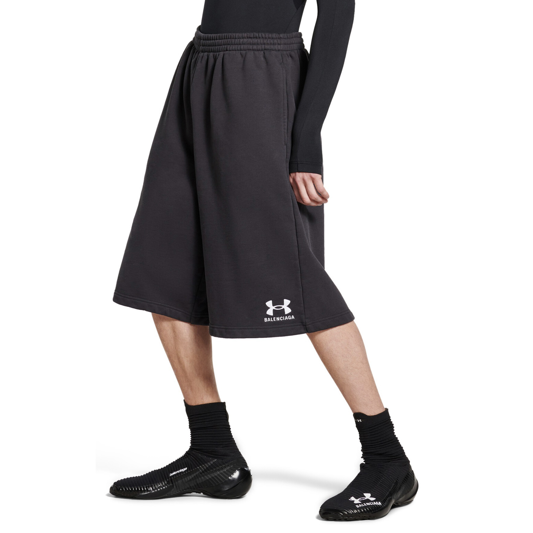 NIGO Balenciaga X Under Armour Men's Summer Letter Logo Printed Elastic Waist Casual Shorts #nigo72369