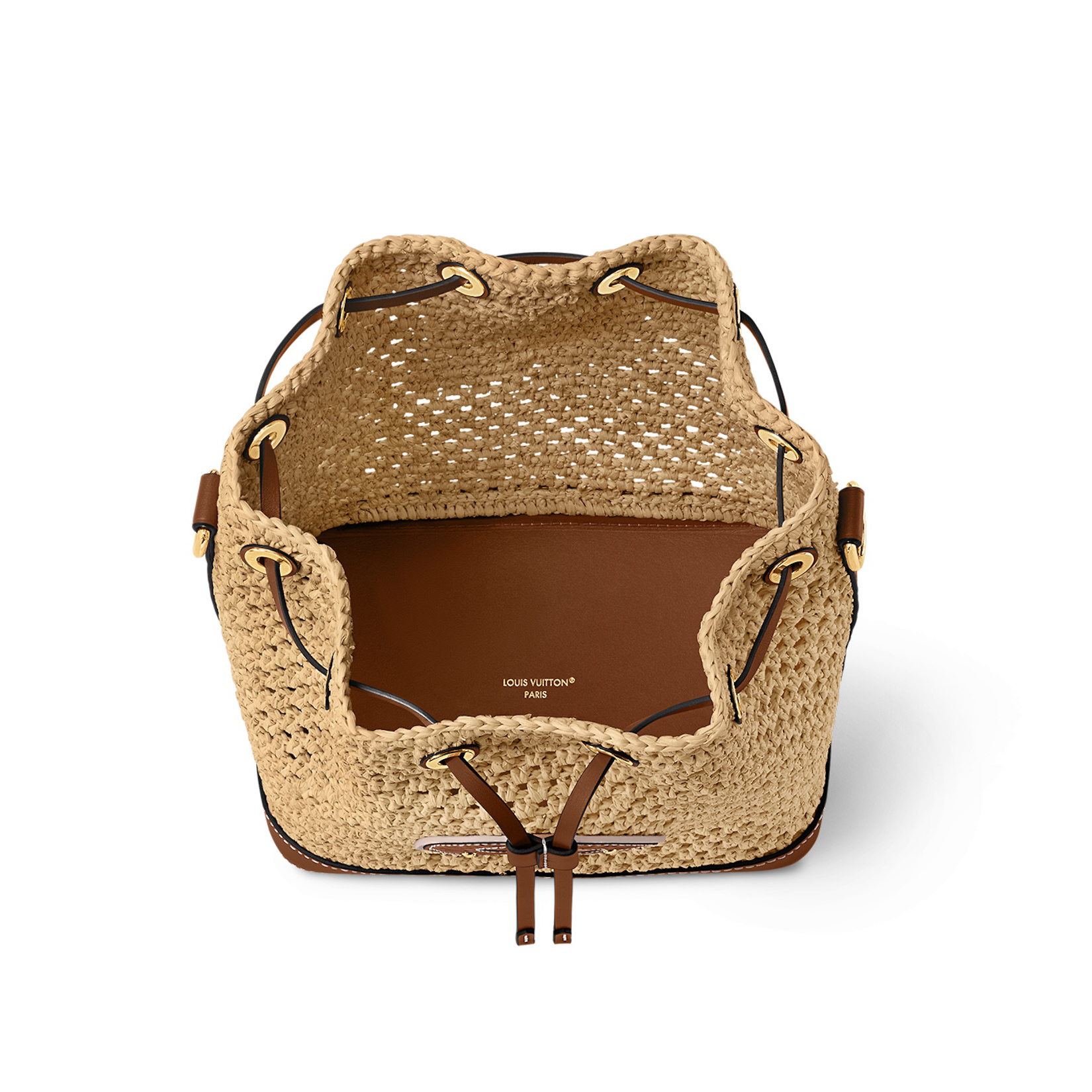 NIGO Louis Vuitton Noe BB Women's Brown Letter Logo Drawstring Closure Raffia Bucket Bag Shoulder Crossbody Bags #nigo72377