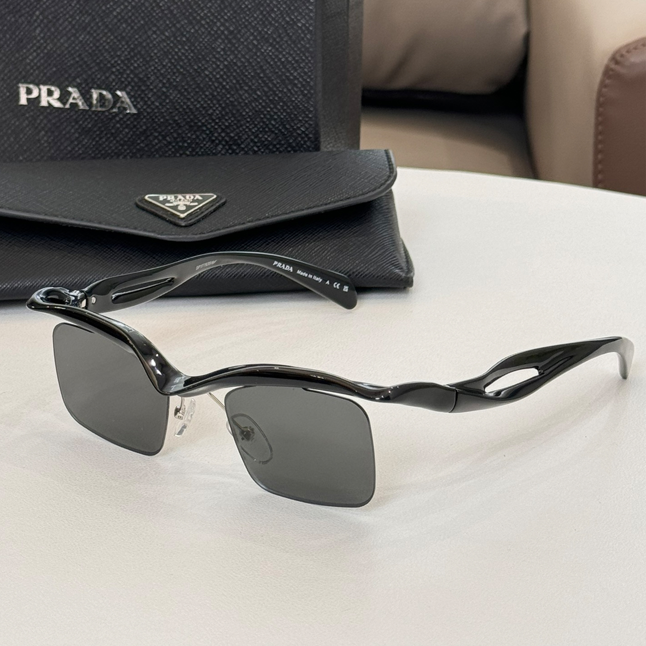 NIGO Prada Women's Men's Sunglasses Retro Funky Dazzling High Street Black Square Frame Eyewear #nigo71351