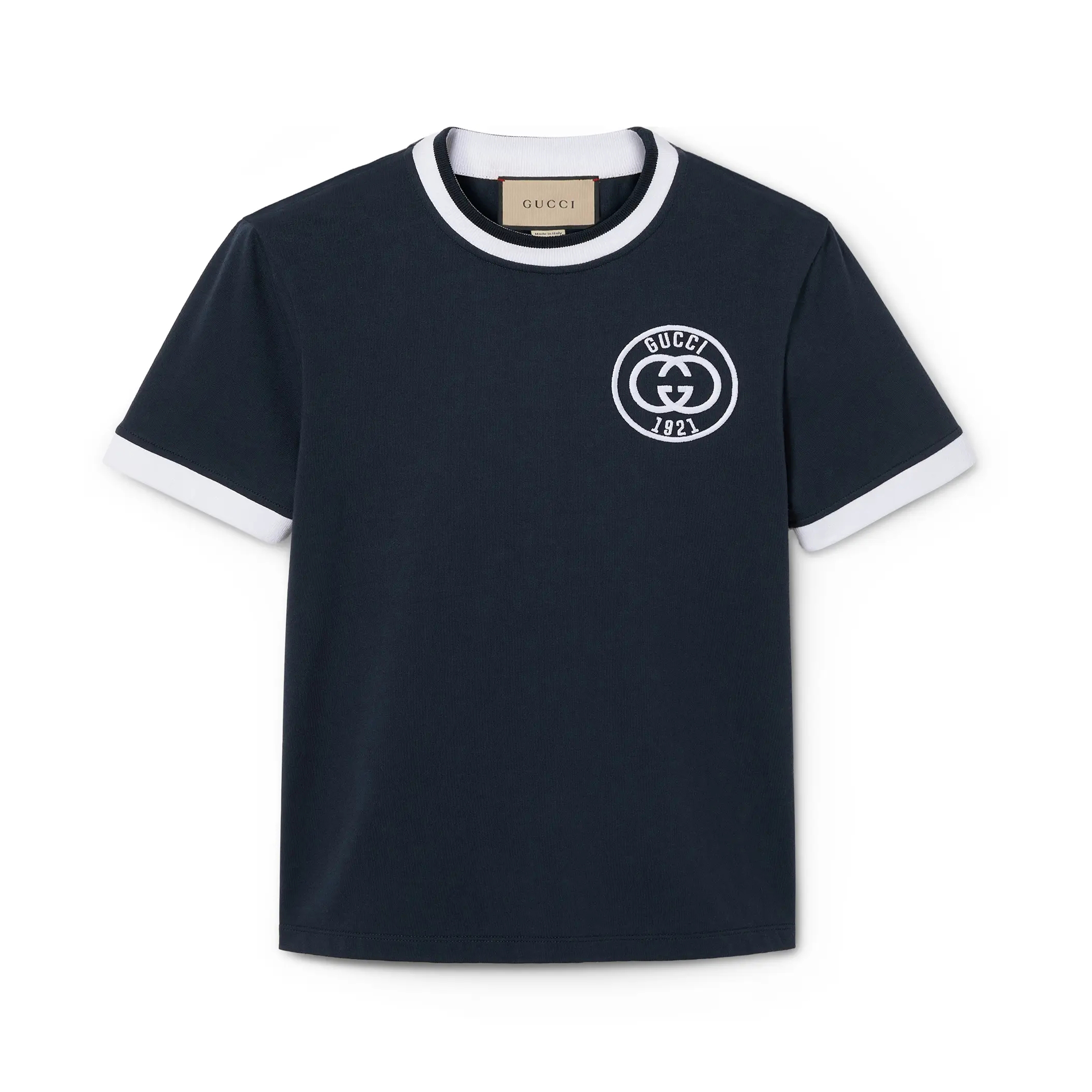 NIGO Gucci Men's Summer Letter Embroidery Knit Cotton Round Neck Short Sleeve Solid Color Fitted T-Shirt #nigo71359