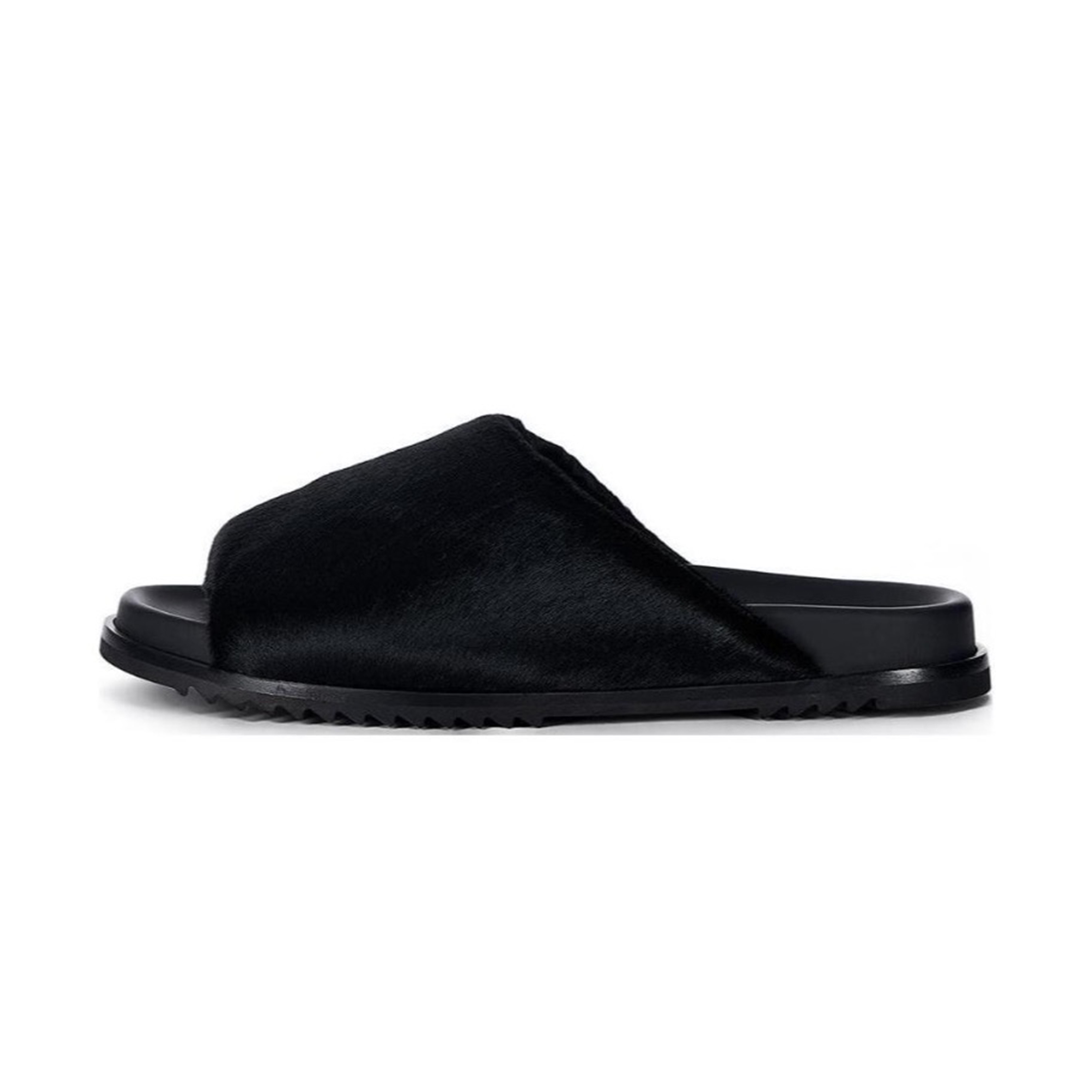 NIGO Rick Owens Men's Spring Summer Autumn Black Patchwork Leather Slippers Comfortable Casual Shoes Ngvp #nigo8756