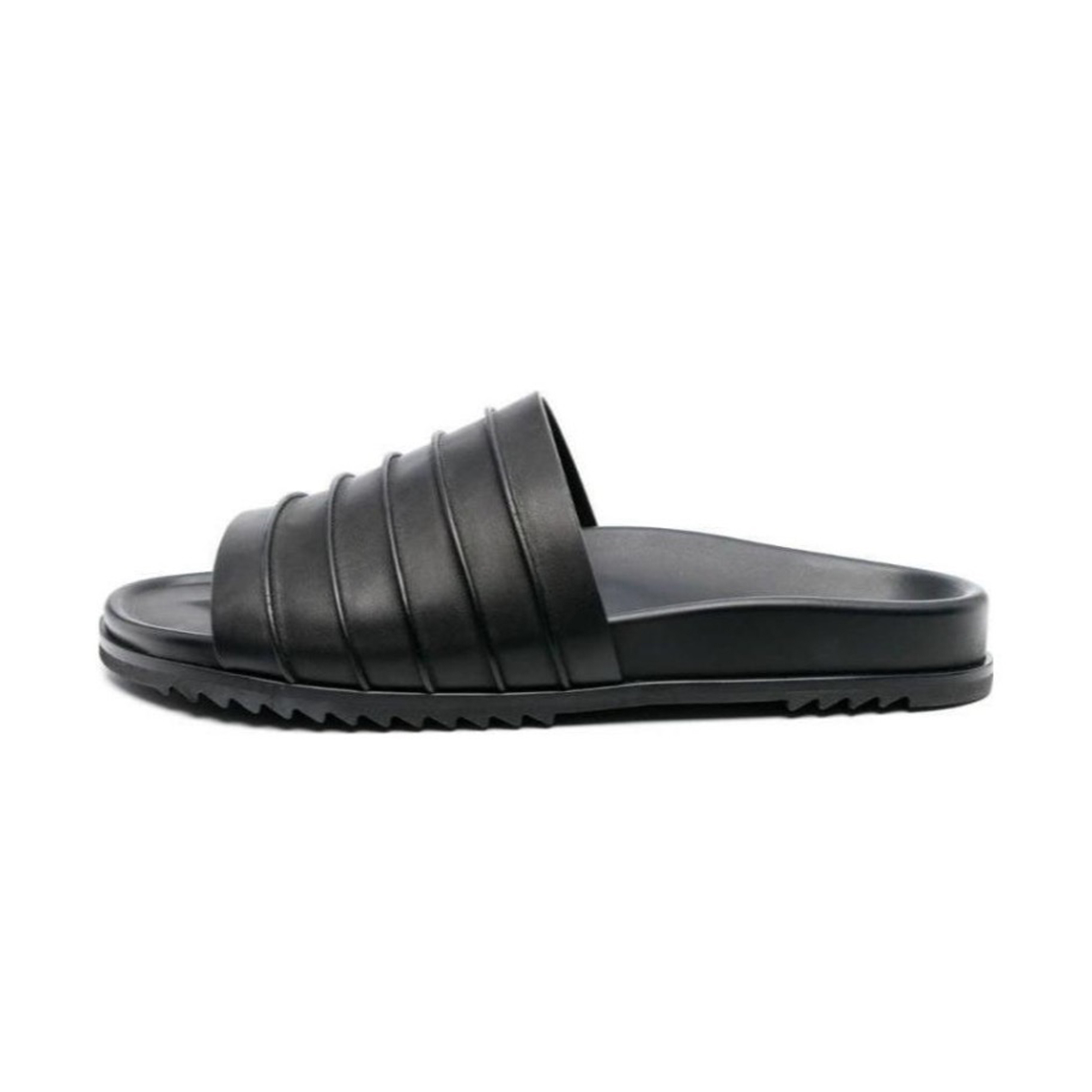 NIGO Rick Owens Men's Spring Summer Autumn Black Patchwork Leather Slippers Comfortable Casual Shoes Ngvp #nigo8756