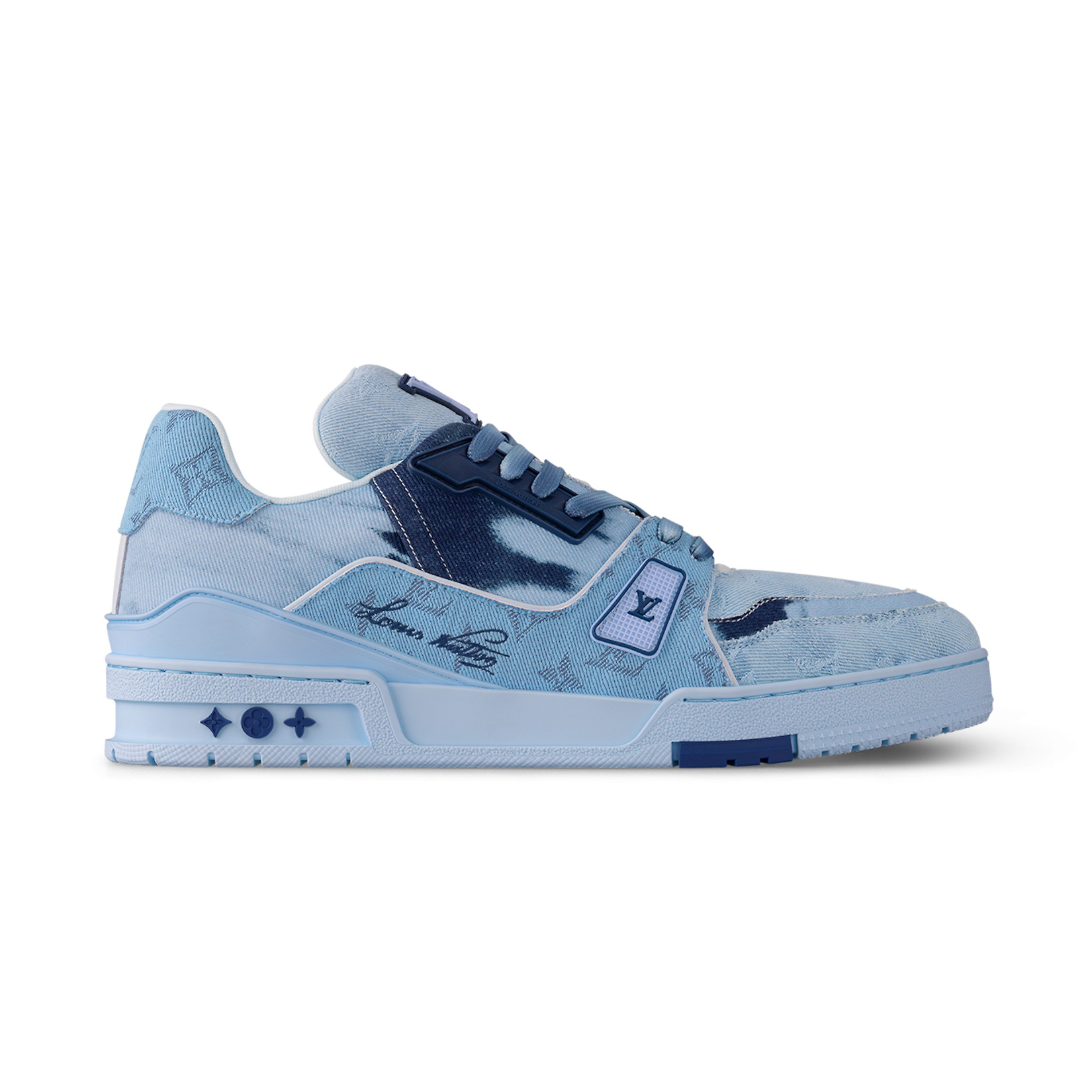 NIGO Louis Vuitton LV Trainer Men's Gradient Lace Up Denim Low Top Lace Up Board Shoes Sneakers #nigo72383