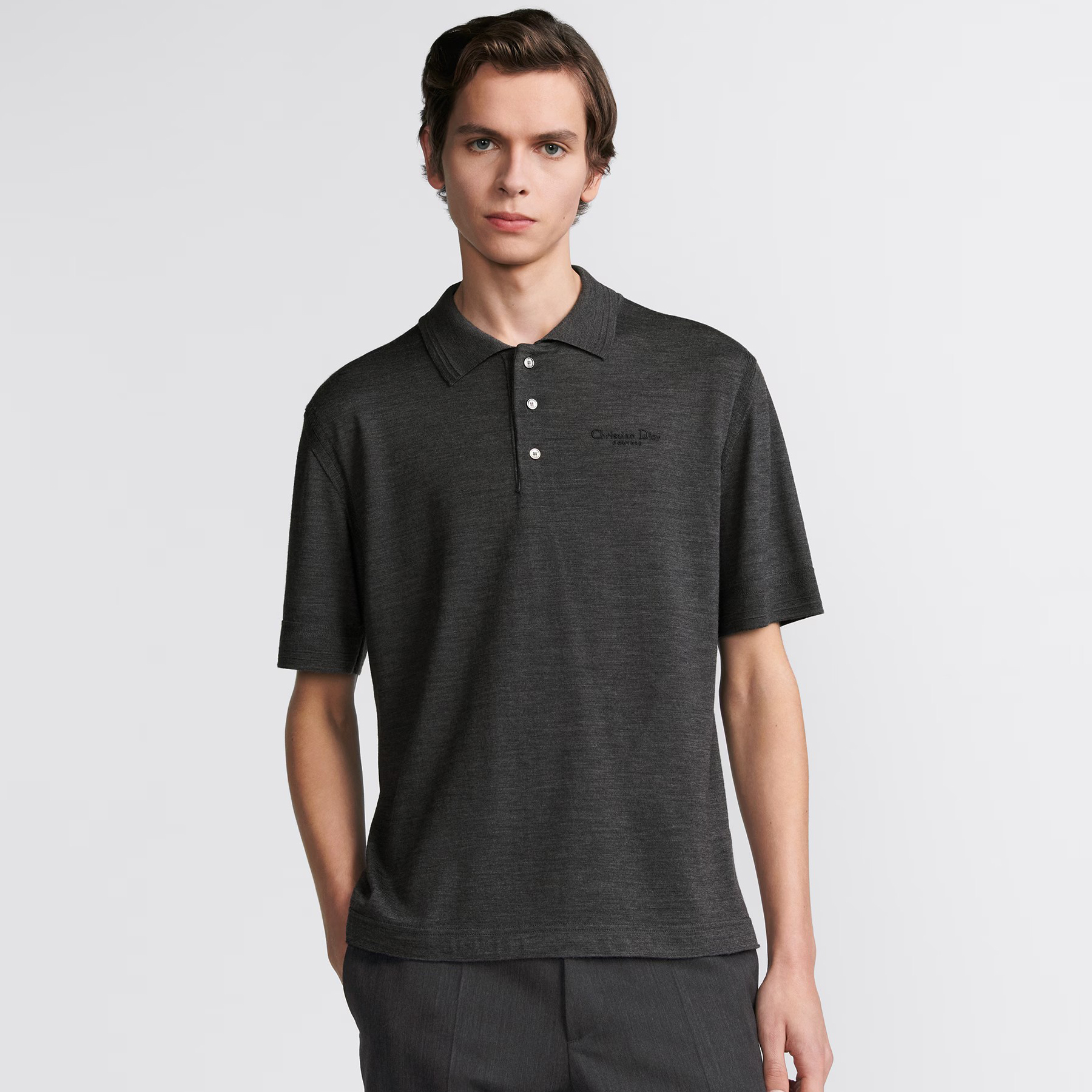 NIGO Dior Men's Summer Solid Color Embroidered Letter Logo Wool Short Sleeve Polo Shirt T-Shirt #nigo72392