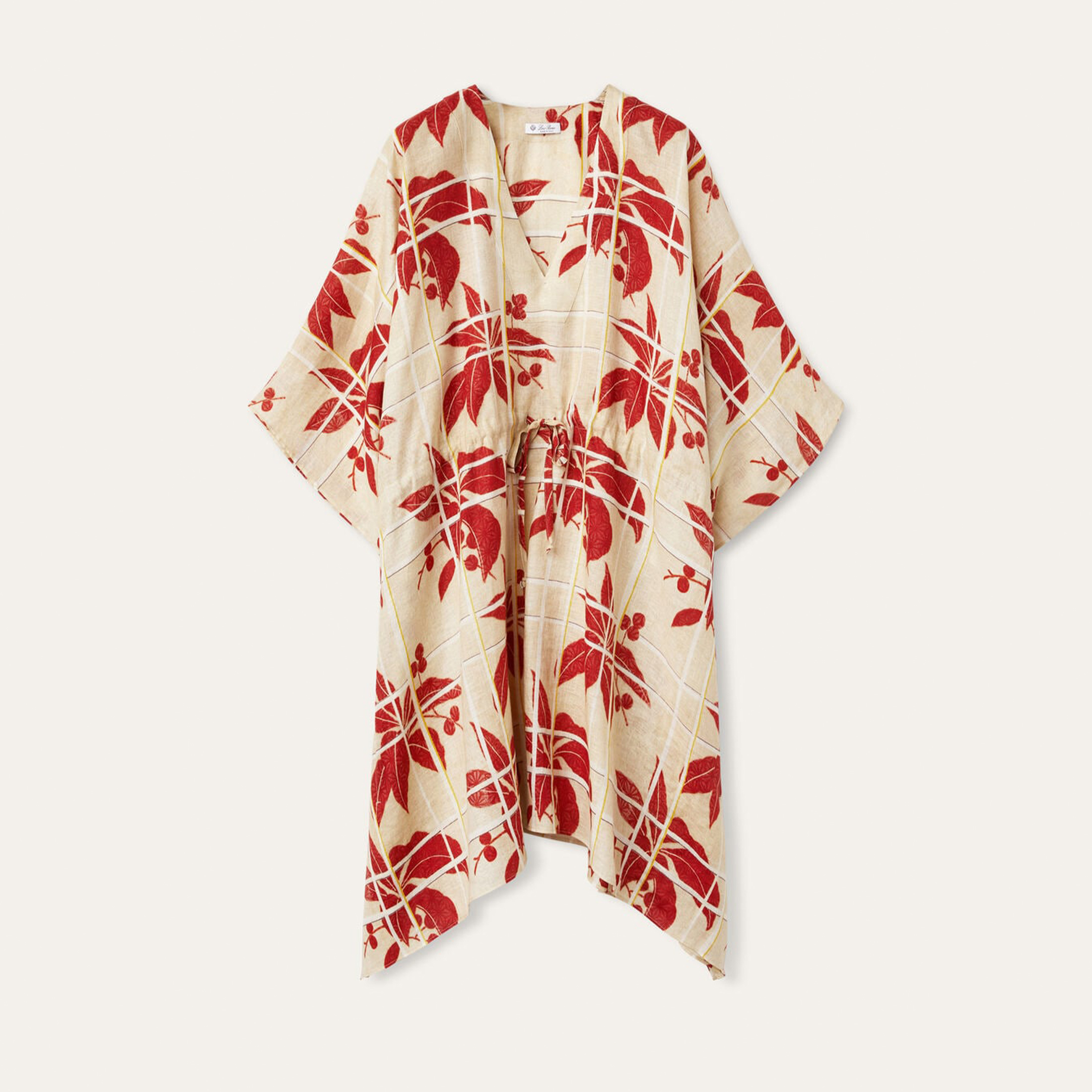 NIGO Loro Piana Ichi Women's Printed Linen Dress Elegant Cape Jacket Short Sleeve V-neck Fashion Loose Dresses Ngvp #nigo8771